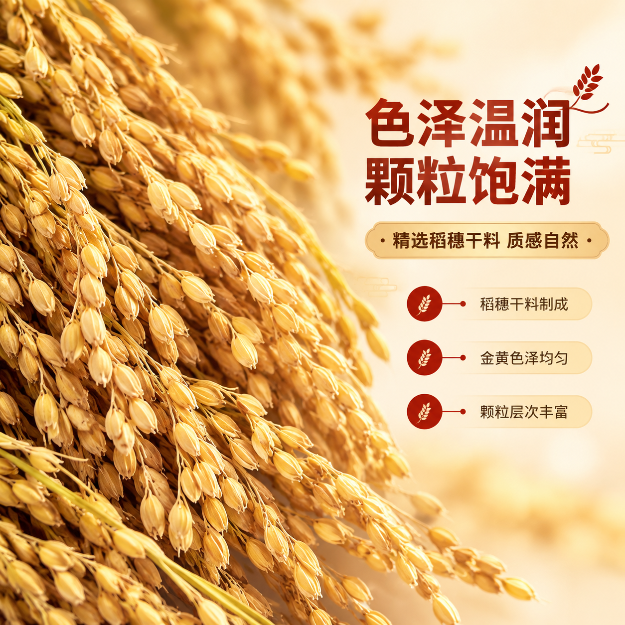 [商品] 使用【图3】稻穗干料细节图；保留稻穗颗粒金黄色泽、自… - 图片创意预览