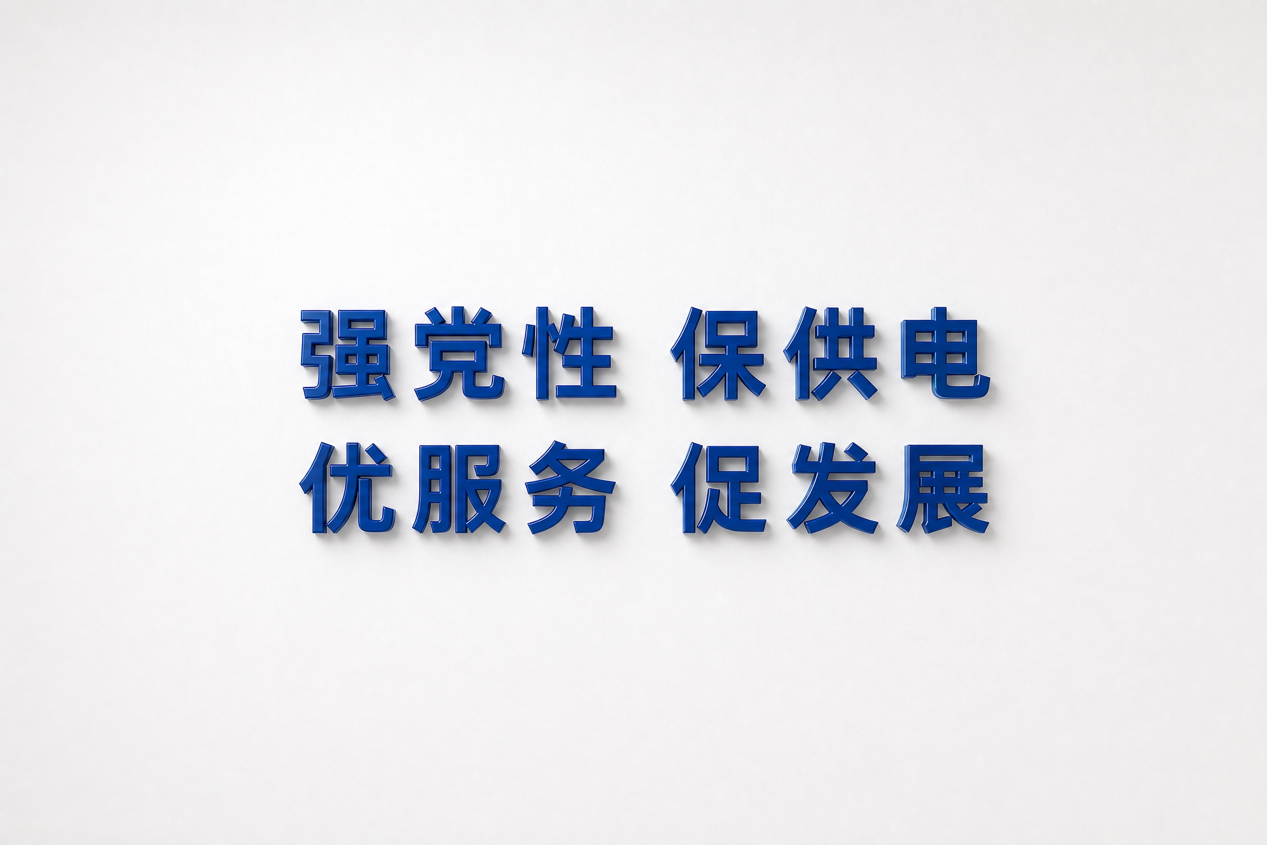 以这张南方电网标语设计图为参考，生成横版白墙立体字效果图：整面… - 图片创意预览