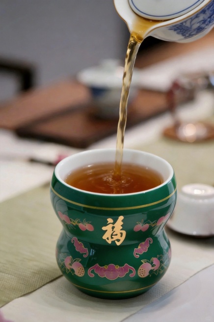 将图二水盆换成图一杯子，杯子倒满茶水预览效果