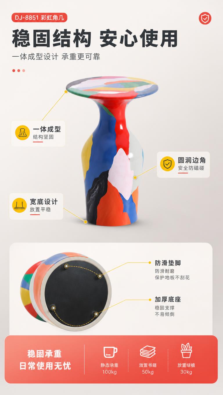 [商品] 使用【图1】DJ-8851彩虹角几；保留蘑菇造型轮廓… - 图片创意预览