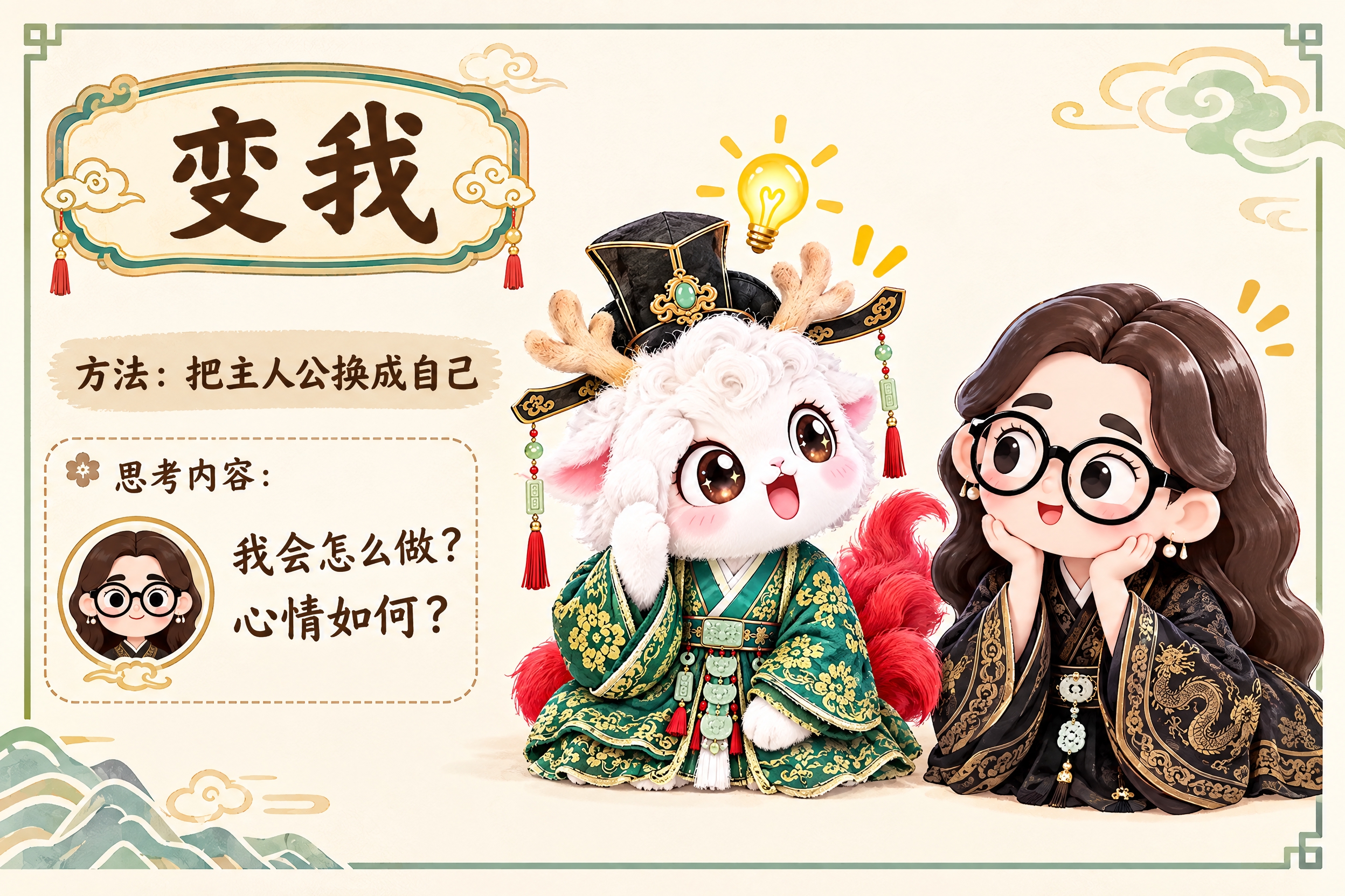 横版6寸比例的知识卡片设计，标题为"变我"，副标题"方法：把主… - 图片创意预览