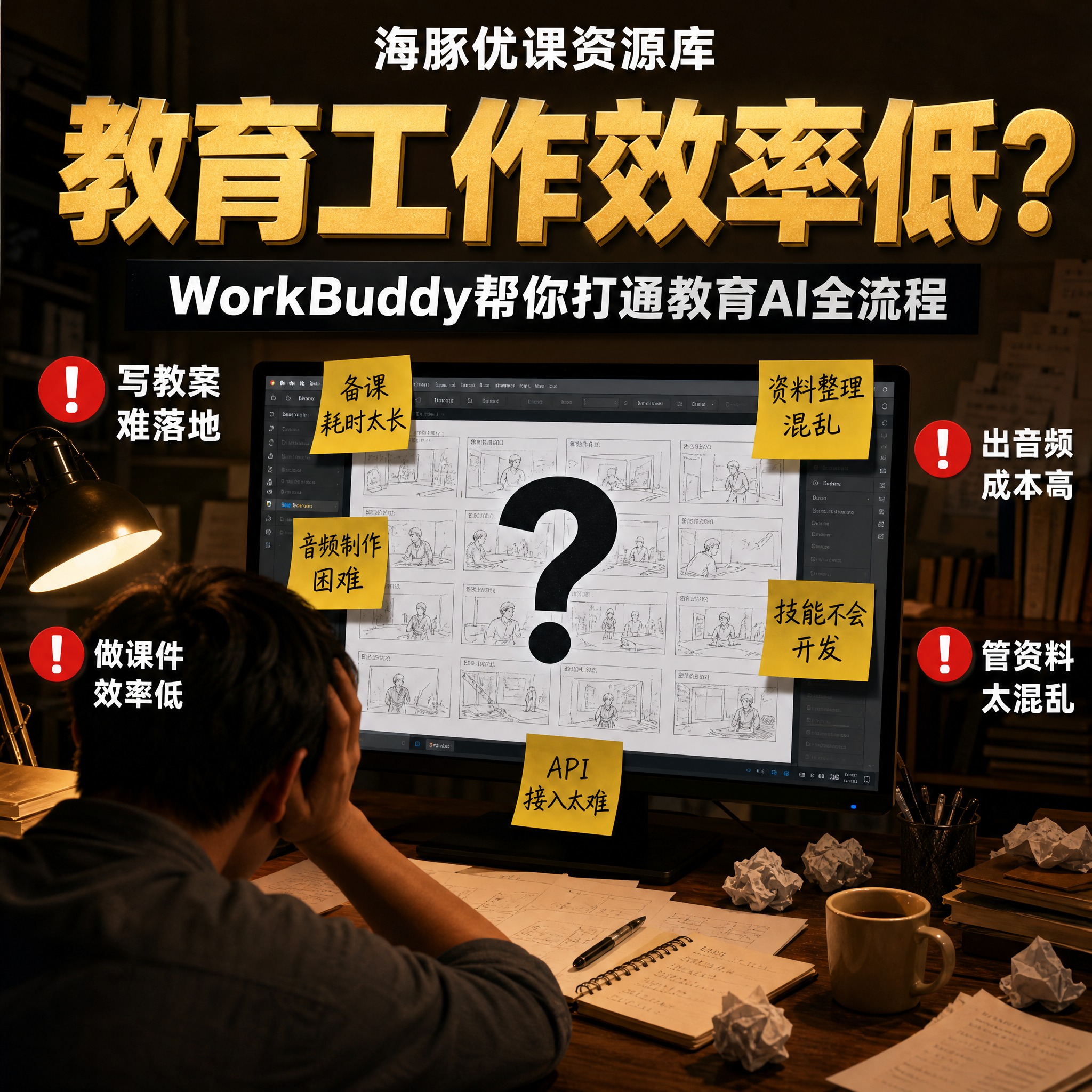 [主图-3] 痛点与学习目标，还原教育工作者/内容创作者在日常… - 图片创意预览