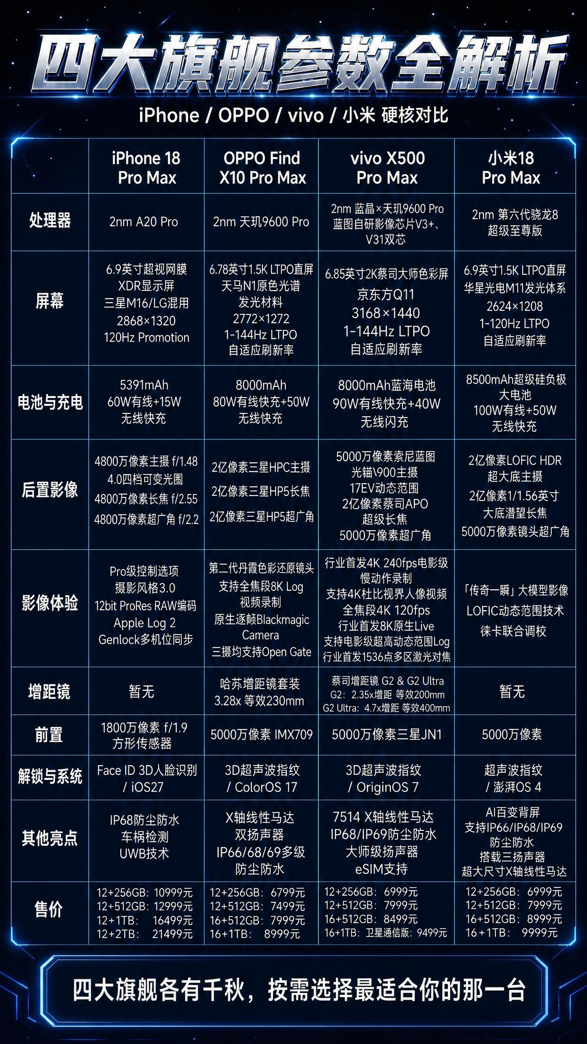 基于这张参数对比海报，去掉vivo列的所有高亮特殊效果： 1.… - 图片创意预览