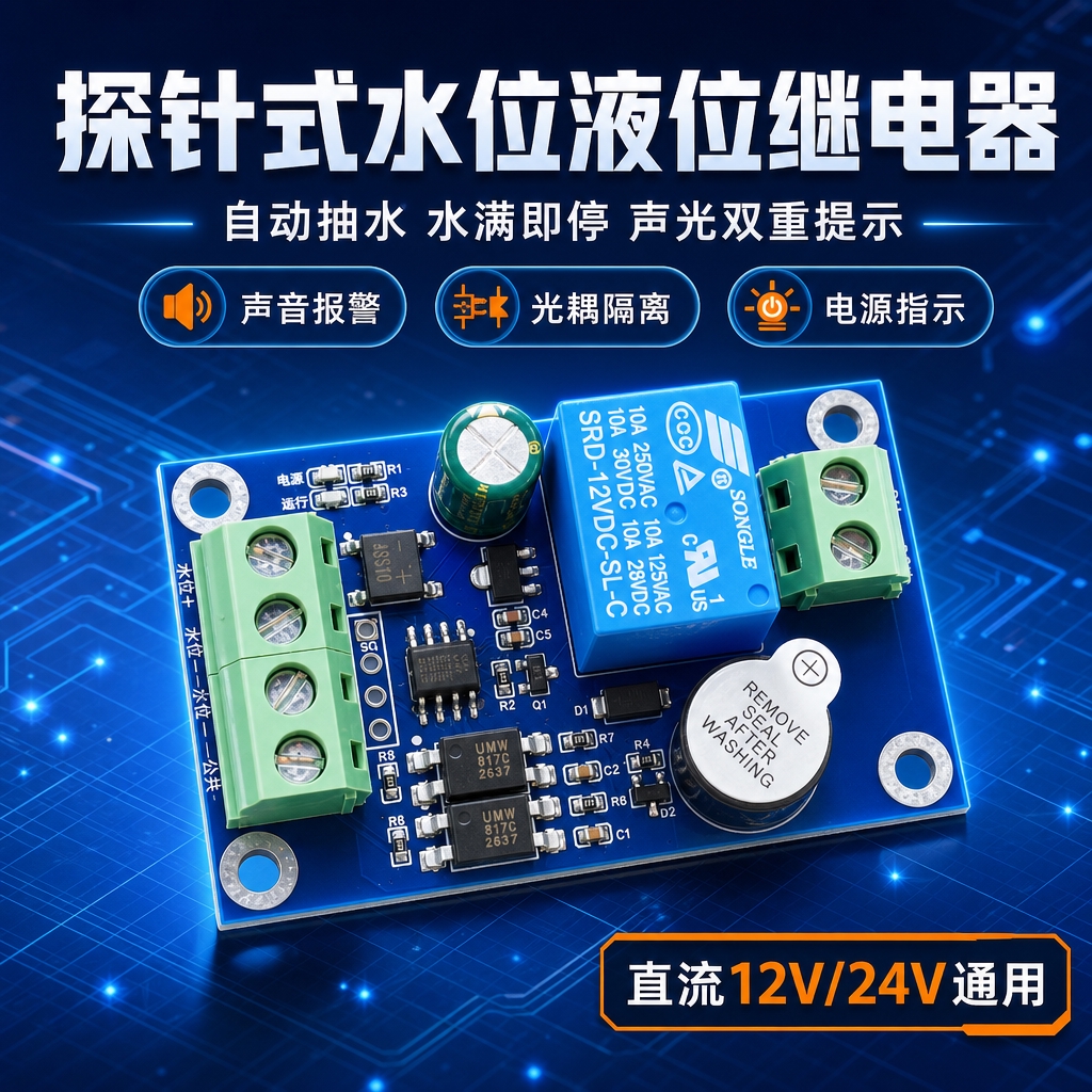 [商品] 使用【图1】探针式水位液位继电器模块；保留蓝色PCB… - 图片创意预览