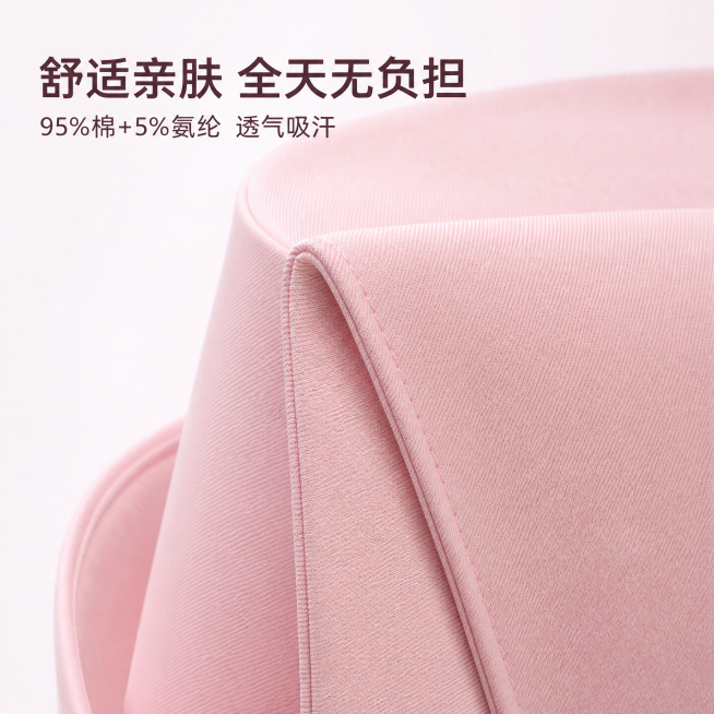 [主图-3] 粉色护士帽面料细节特写。专业细节展示，简约清晰商业摄影，风格统一。商业摄影质感，细节清晰纹理真实。放大展示护士帽局部面料和定型厚度，保持粉色材质和原图一致，突出加厚挺括不易变形，展示整齐预览效果