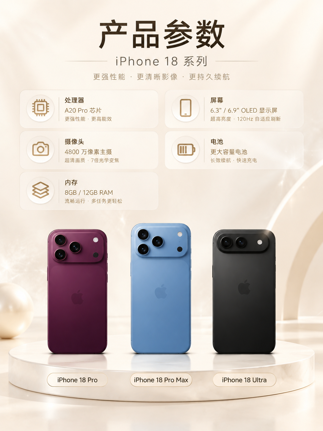 3:4竖版商业数码海报，米杏暖白色浅色系背景，细腻柔和漫射光影… - 图片创意预览
