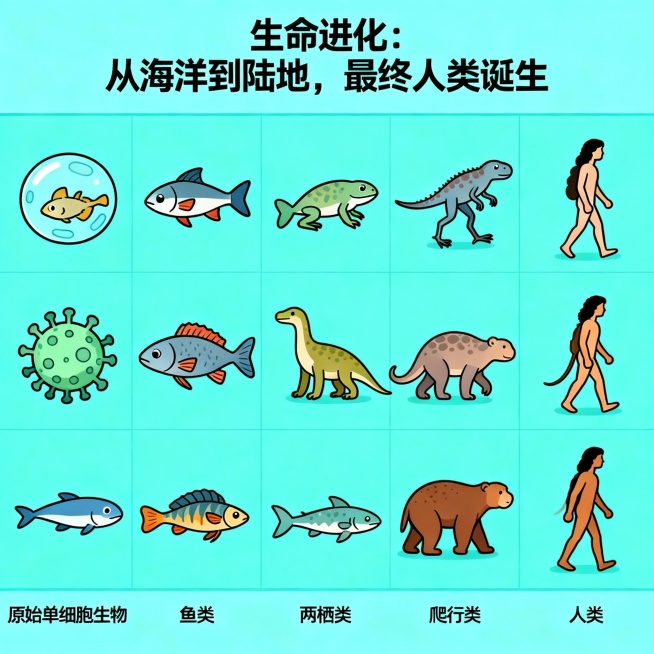 根据以下描述，生成卡通图片：

第1张图：我们人类地球大概已经有45.4亿岁，它刚出生的时候只是一颗由液体组成的球，这个球很胖很胖，过了一段时间之后慢慢冷却下来，形成了一层很坚硬的外壳。
第2张图：这预览效果