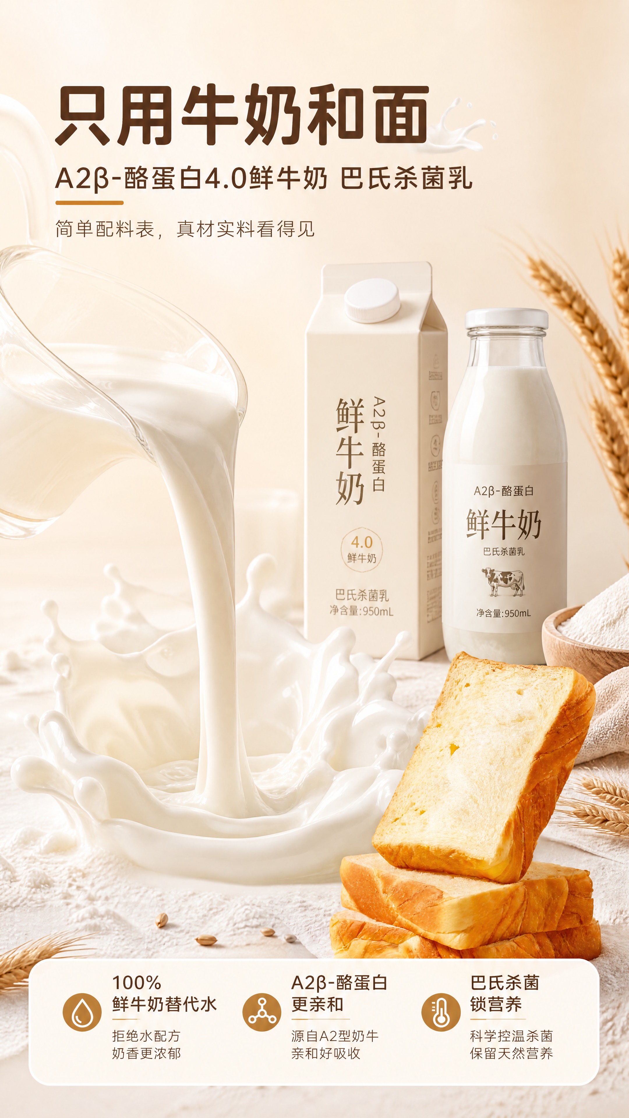 [商品] 使用【图1】牛奶吐司切片产品；保留吐司金黄外皮、奶白… - 图片创意预览