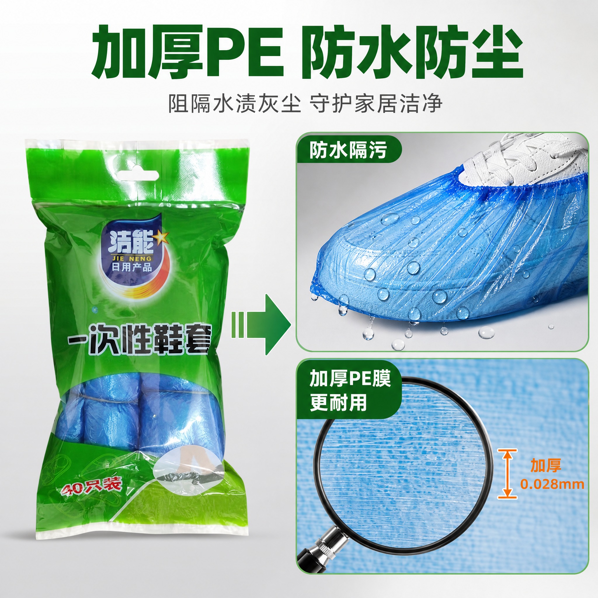 [主图-2] 核心卖点图，突出加厚PE材质与防水防尘效果证明。… - 图片创意预览