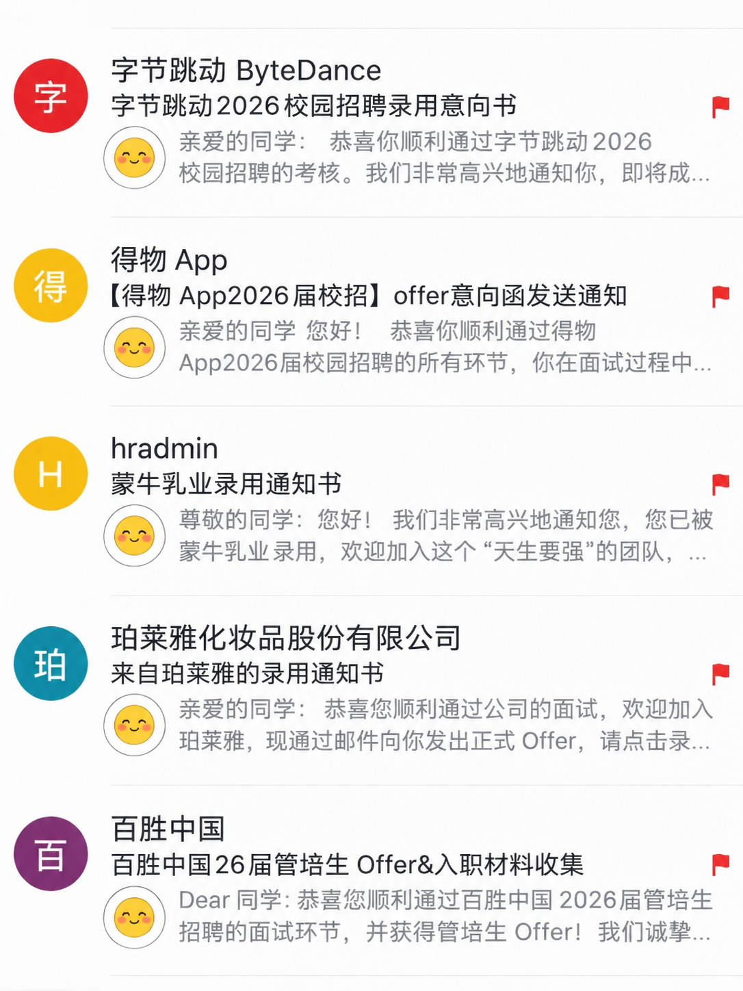 图生图编辑：输入是一张手机邮箱通知列表截图，画面中有五条202… - 图片创意预览