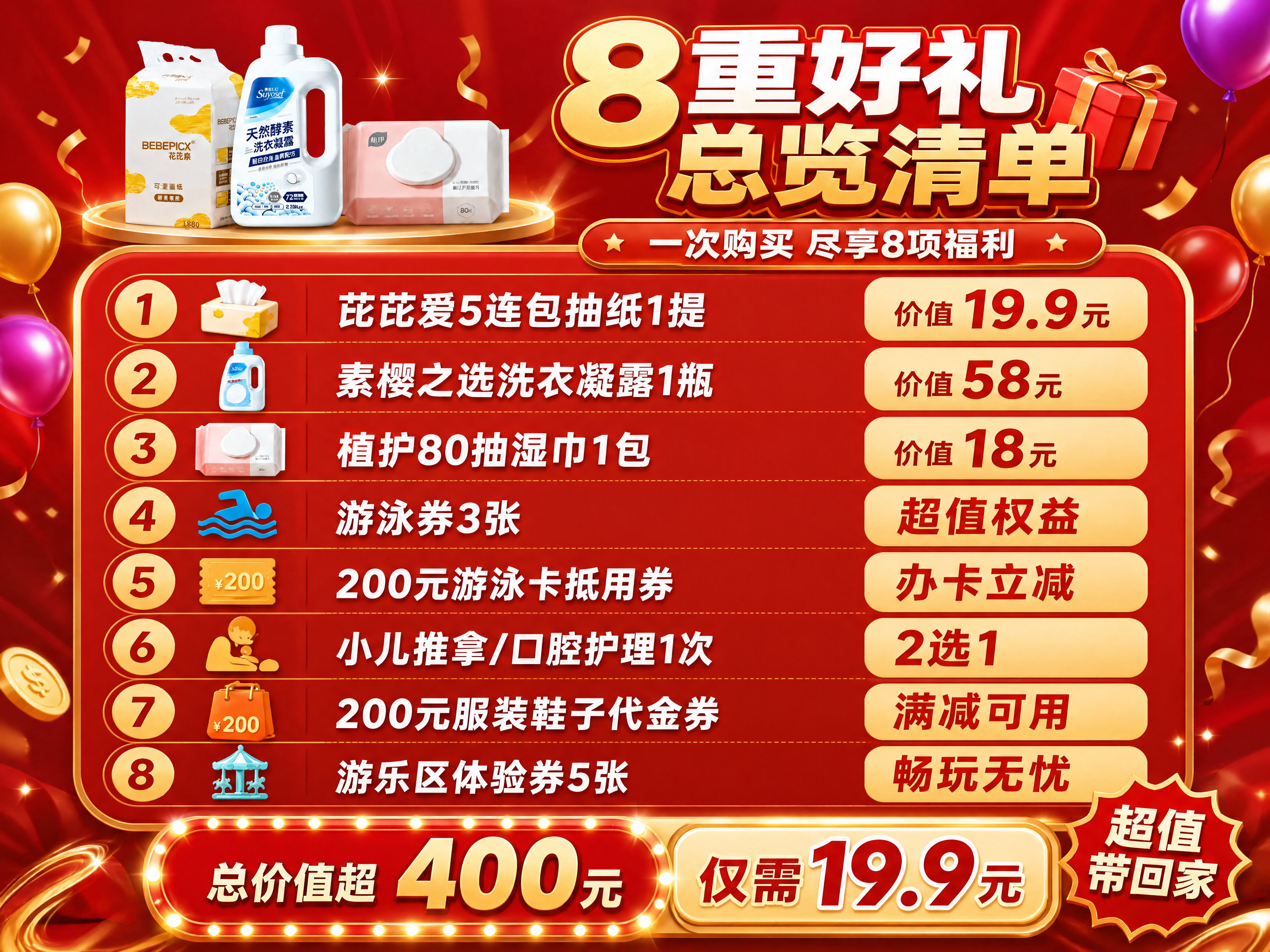 [商品] 使用【图2】礼包全家福图作为顶部小图参考；保留三大实… - 图片创意预览