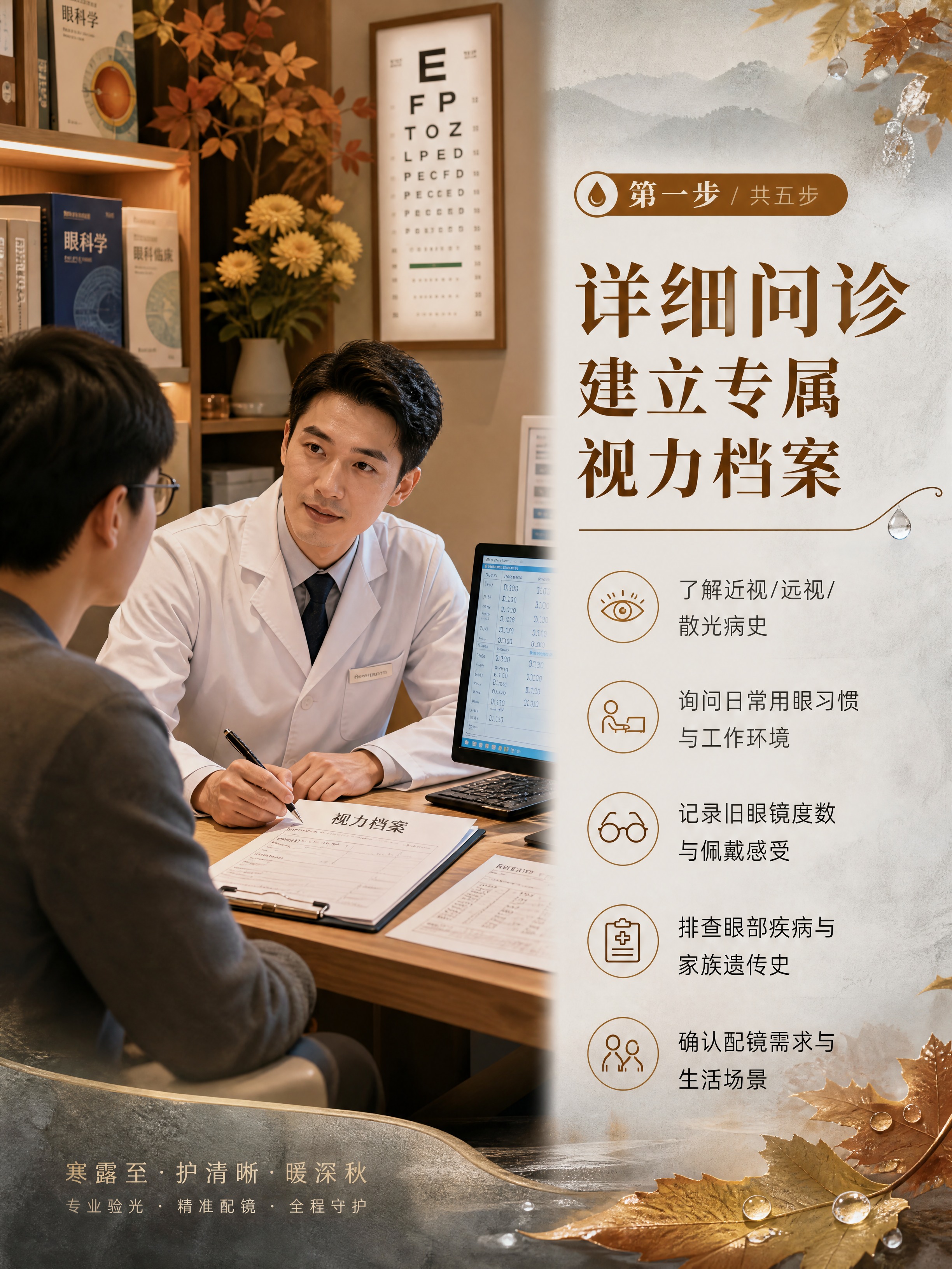 [商品] 验光流程第1张-问诊与视力档案建立；亚洲男性验光师（… - 图片创意预览