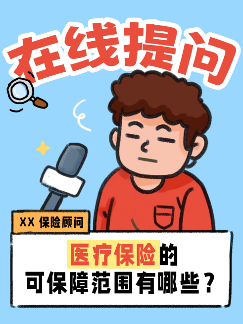 医疗险保障范围科普手绘问答风小红书封面图预览效果
