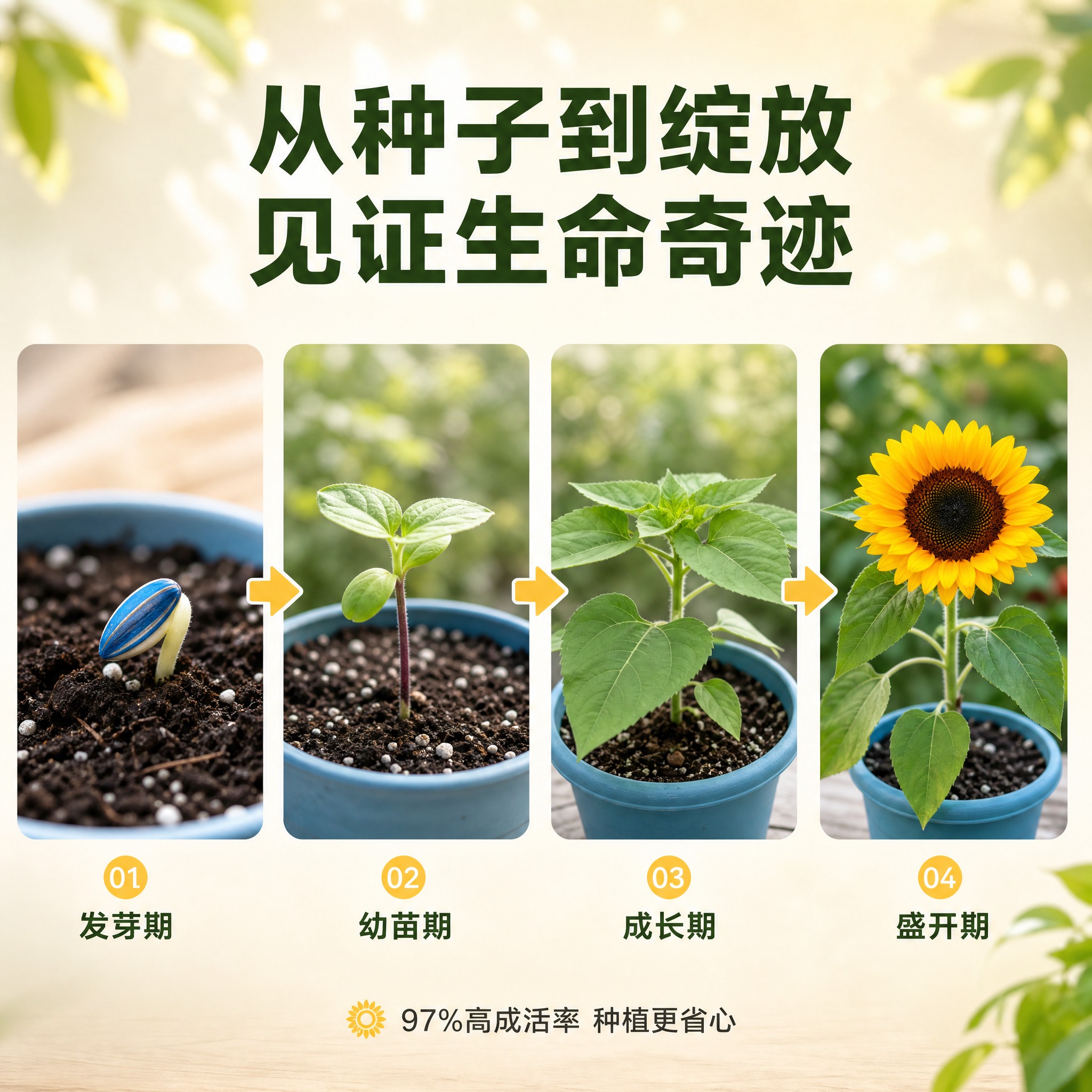 [主图-4] 生长过程展示 从种子到开花全周期 场景步骤图 [… - 图片创意预览