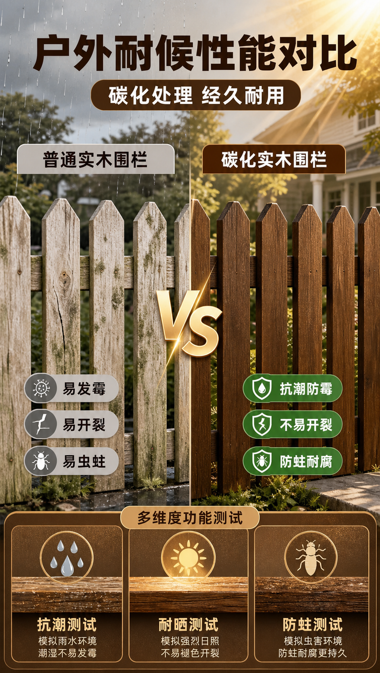 [商品] 使用【图1】碳化实木围栏板材；保留碳化木颜色、纹理、… - 图片创意预览