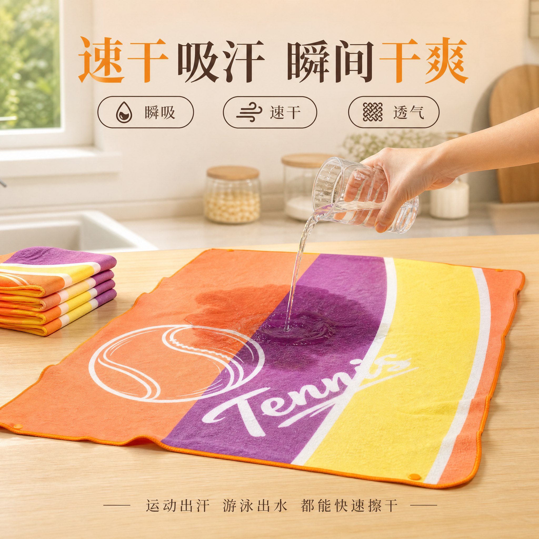 [主图-2] 主题：速干吸汗 瞬间干爽。唯一任务：证明隔汗巾的… - 图片创意预览