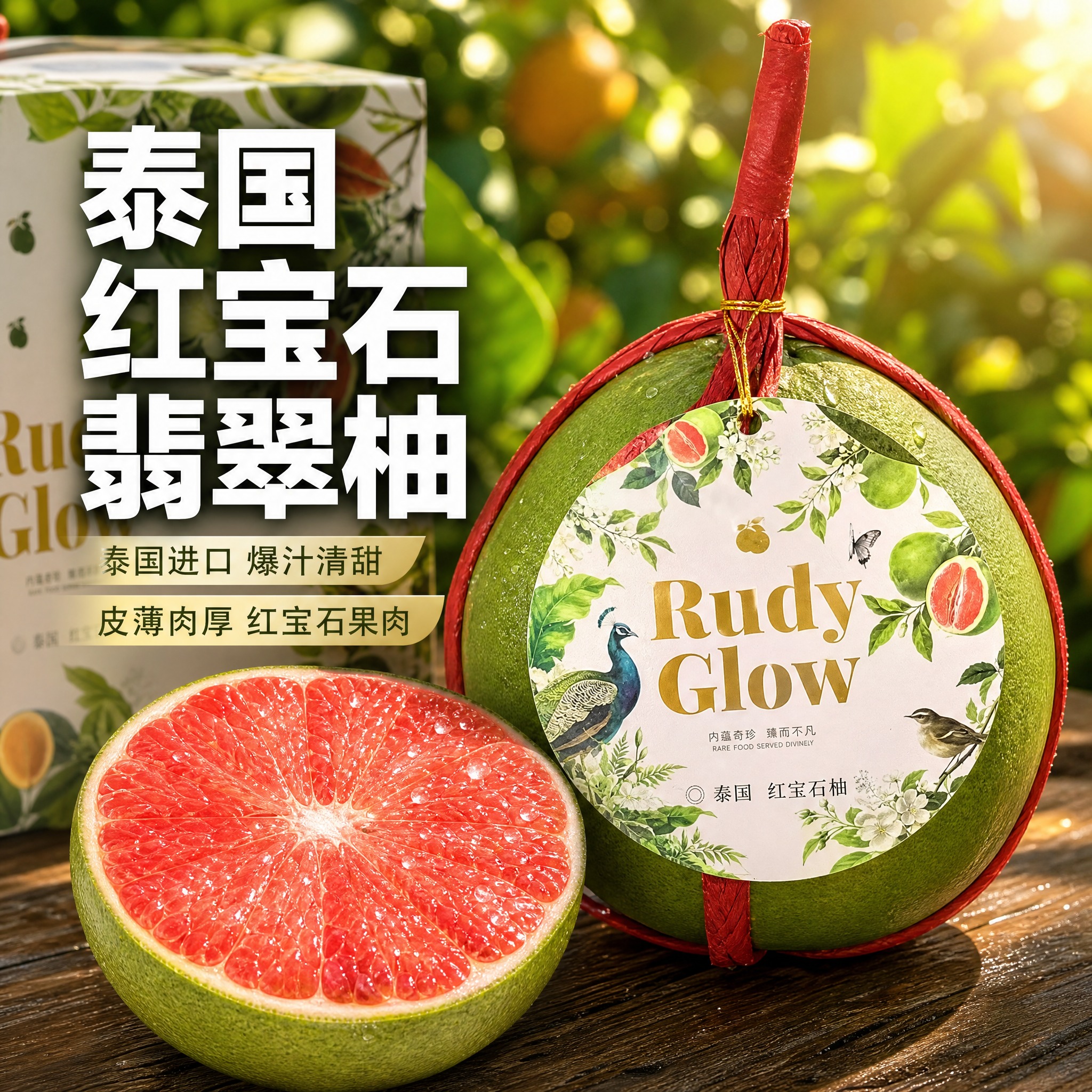 [主图-1] 泰国红宝石翡翠柚子首图点击率图，突出食欲感与新鲜… - 图片创意预览