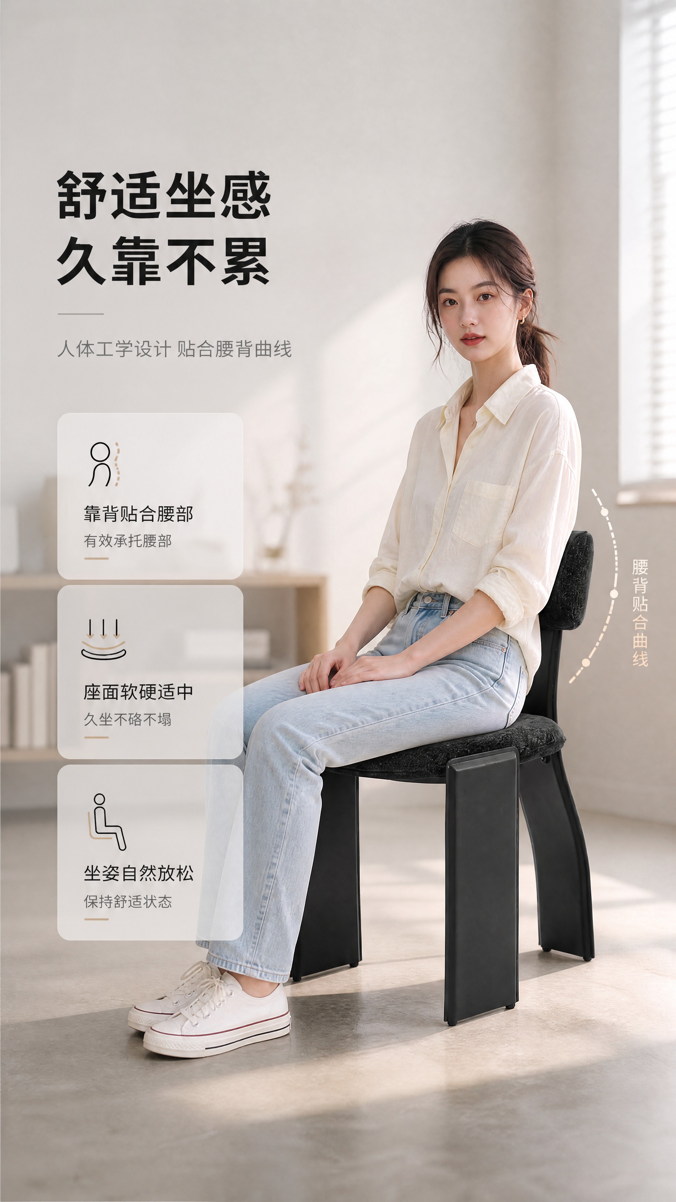 [商品] 使用【图1】普雷托黑色餐椅；保留产品完整结构、颜色与… - 图片创意预览