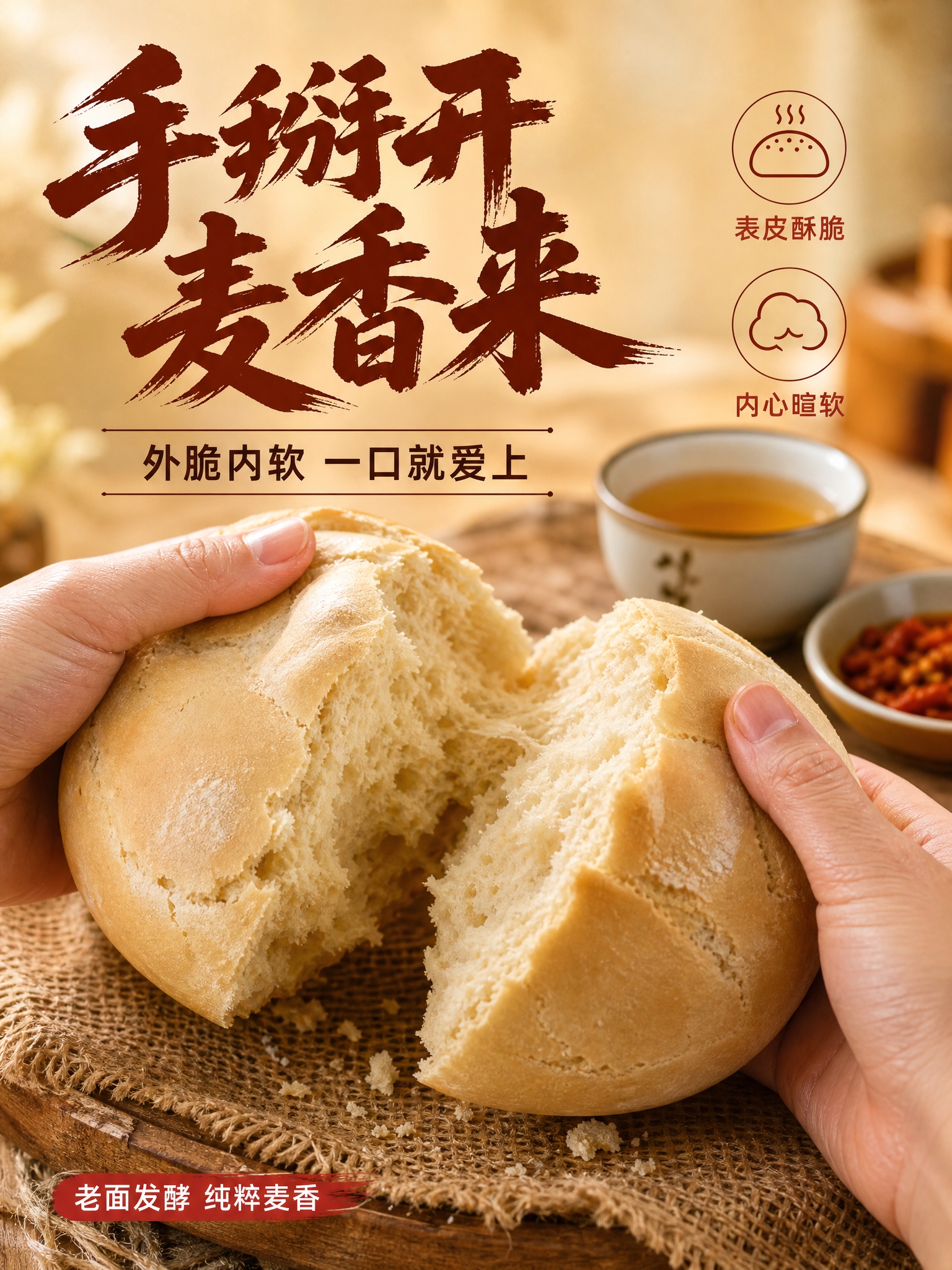 [商品] 使用【图1】【图2】原味焜锅馍馍；保留圆墩形外观、自… - 图片创意预览