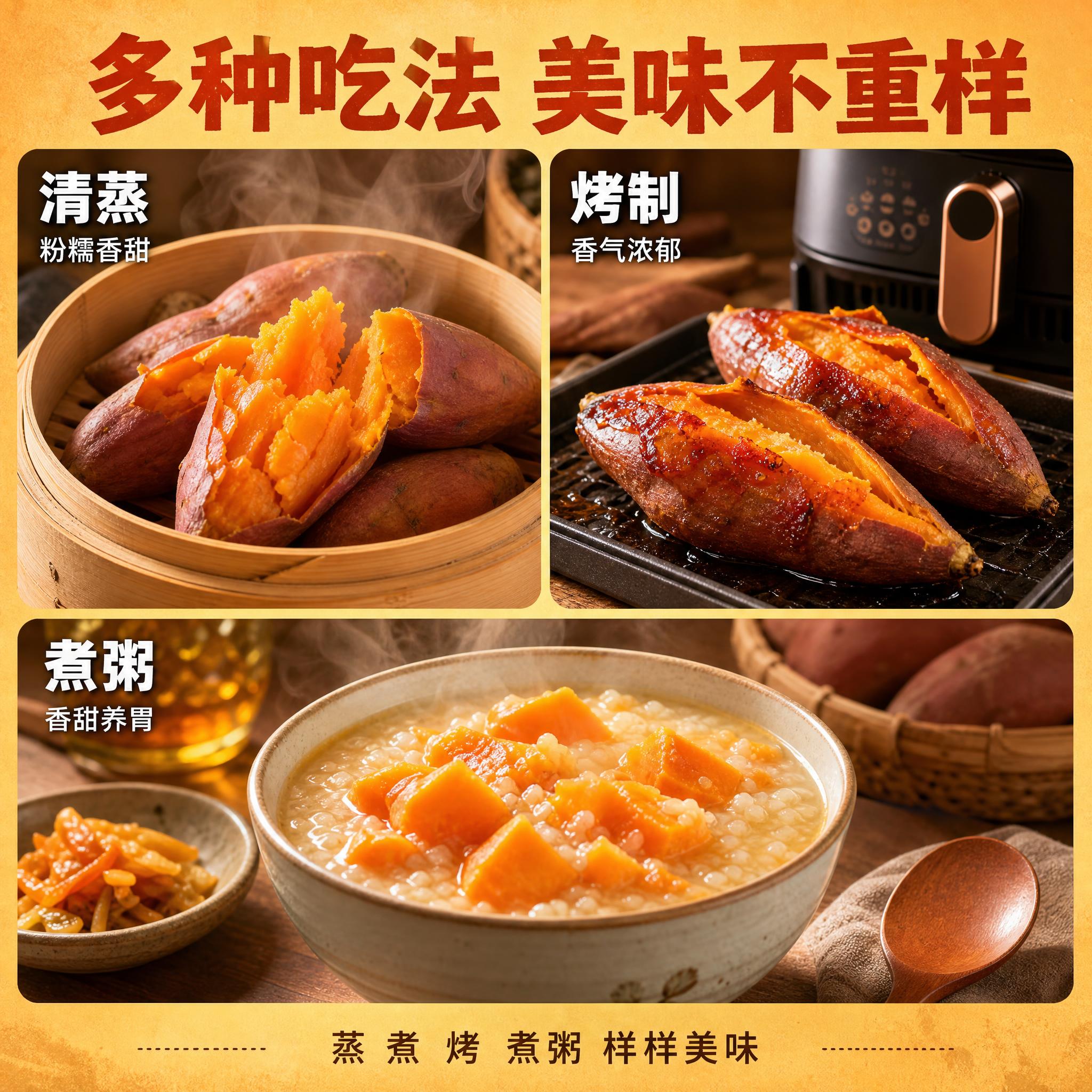 [主图-4] 多种吃法场景 西瓜红蜜薯食用方式展示主题。 [统… - 图片创意预览