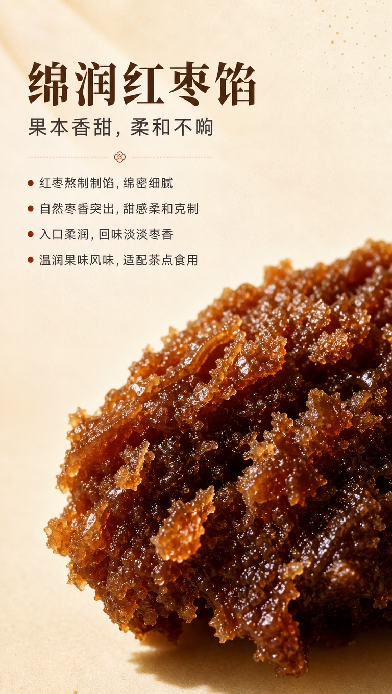 [商品] 使用【图2】红枣馅切面局部；保留蜜枣红棕色调、细腻枣… - 图片创意预览