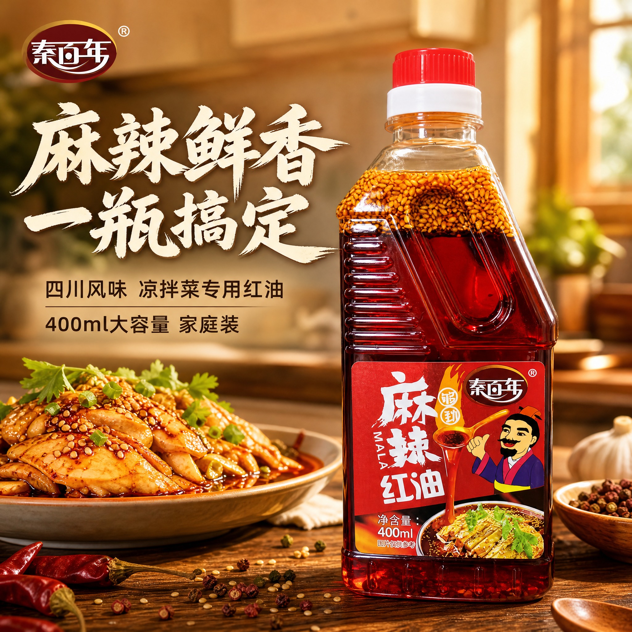 [主图-1] 秦百年麻辣红油400ml 首图点击率 食欲诱惑主… - 图片创意预览