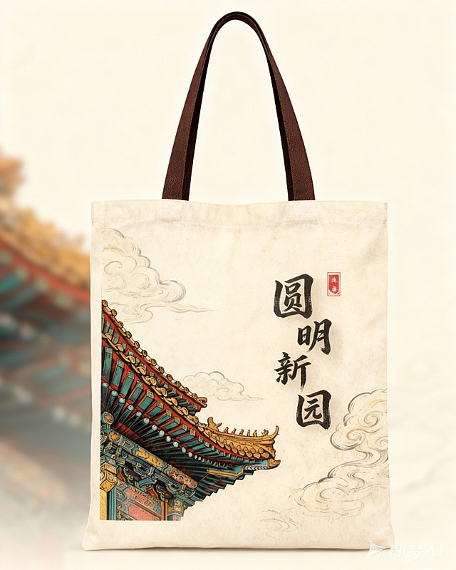 用这个画面设计四款帆布袋