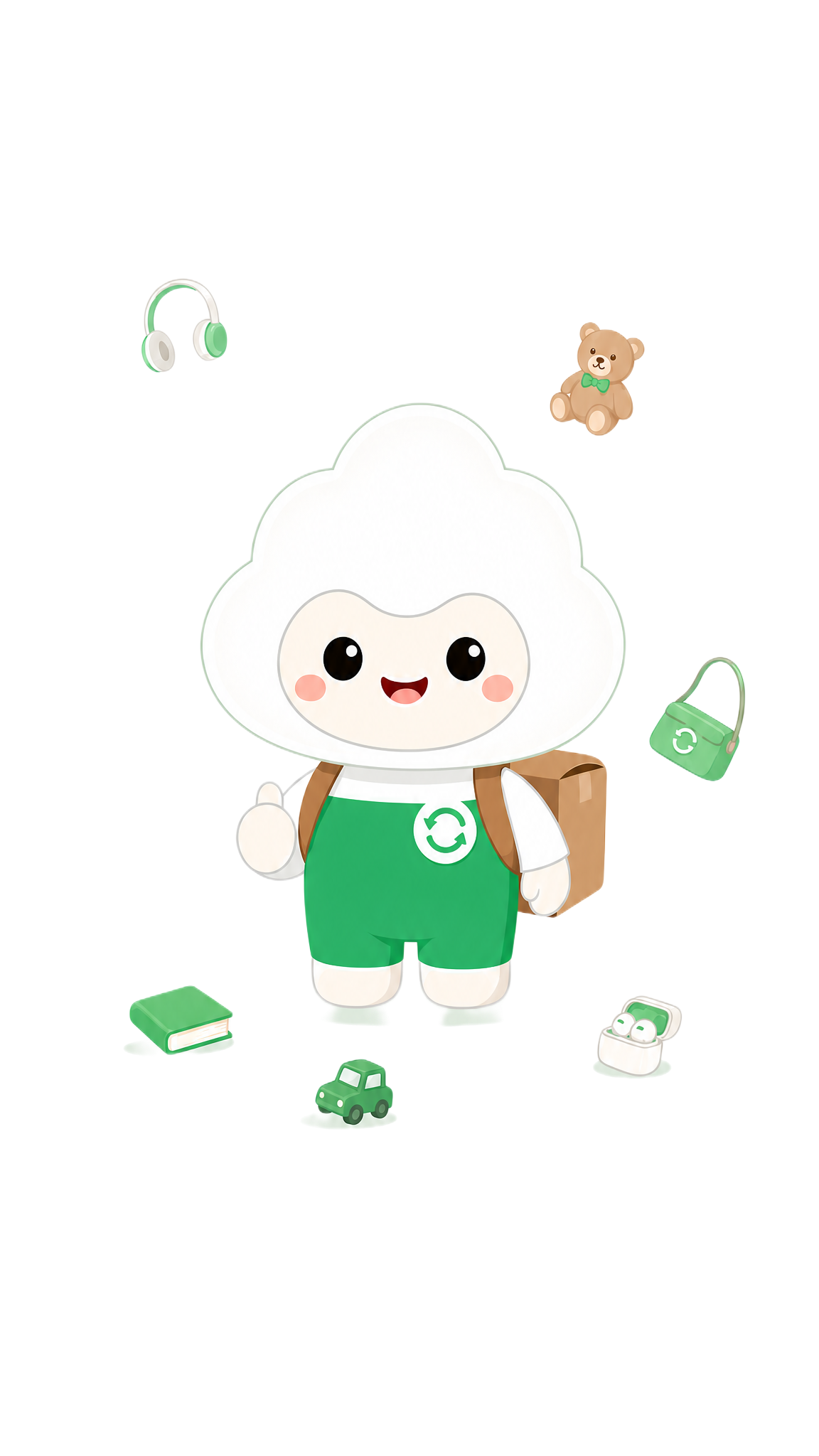 将中央的云朵头卡通IP人物放大约1.3倍，使其在画面中更突出。… - 图片创意预览