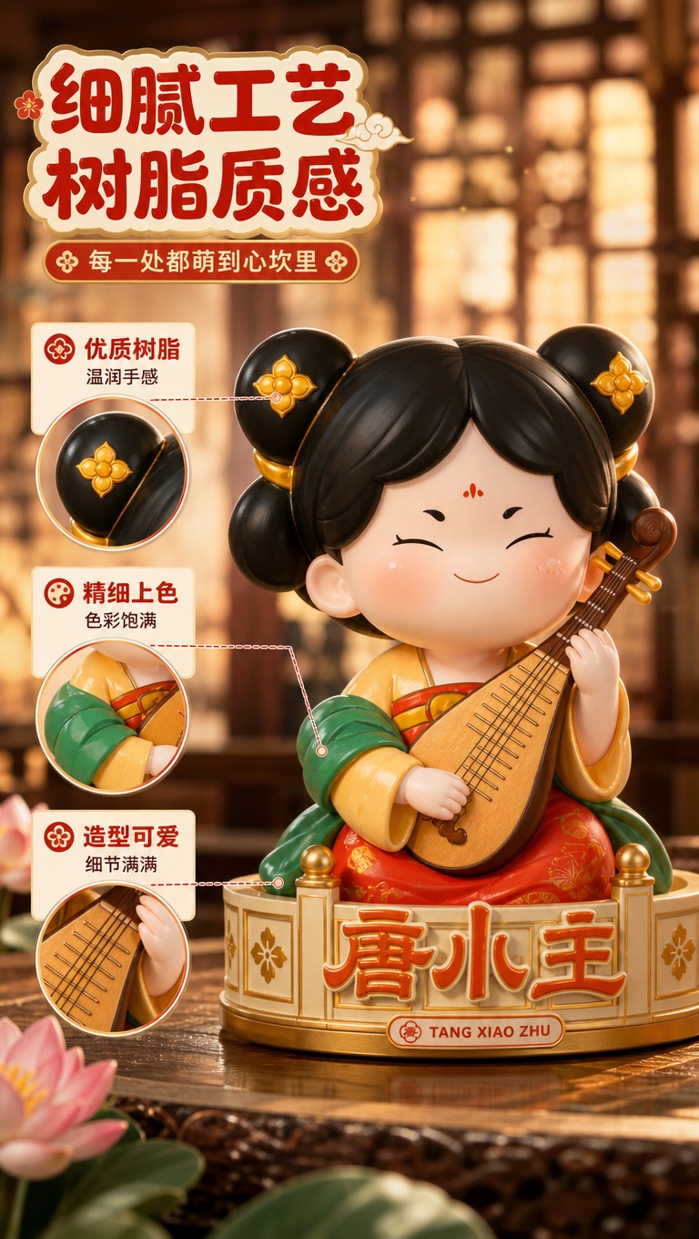 [商品] 使用【图1】唐小主盲盒包装盒上的卡通形象为参考；保留… - 图片创意预览