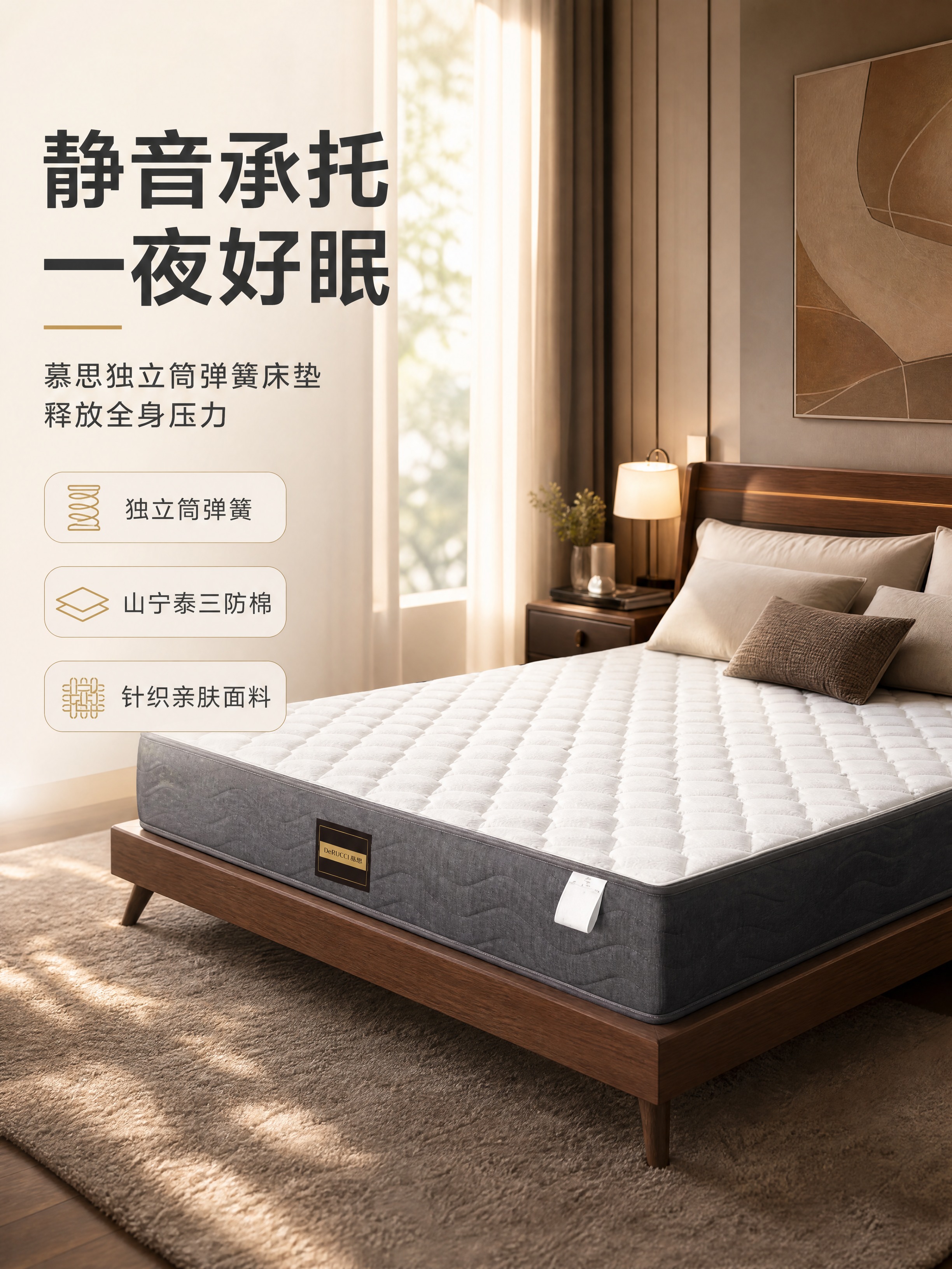 [商品] 使用【图1】慕思床垫；商品处理：保留床垫整体结构、白… - 图片创意预览