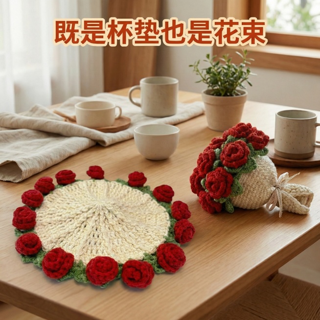 把文字整体往上移动，不要挡住杯垫预览效果