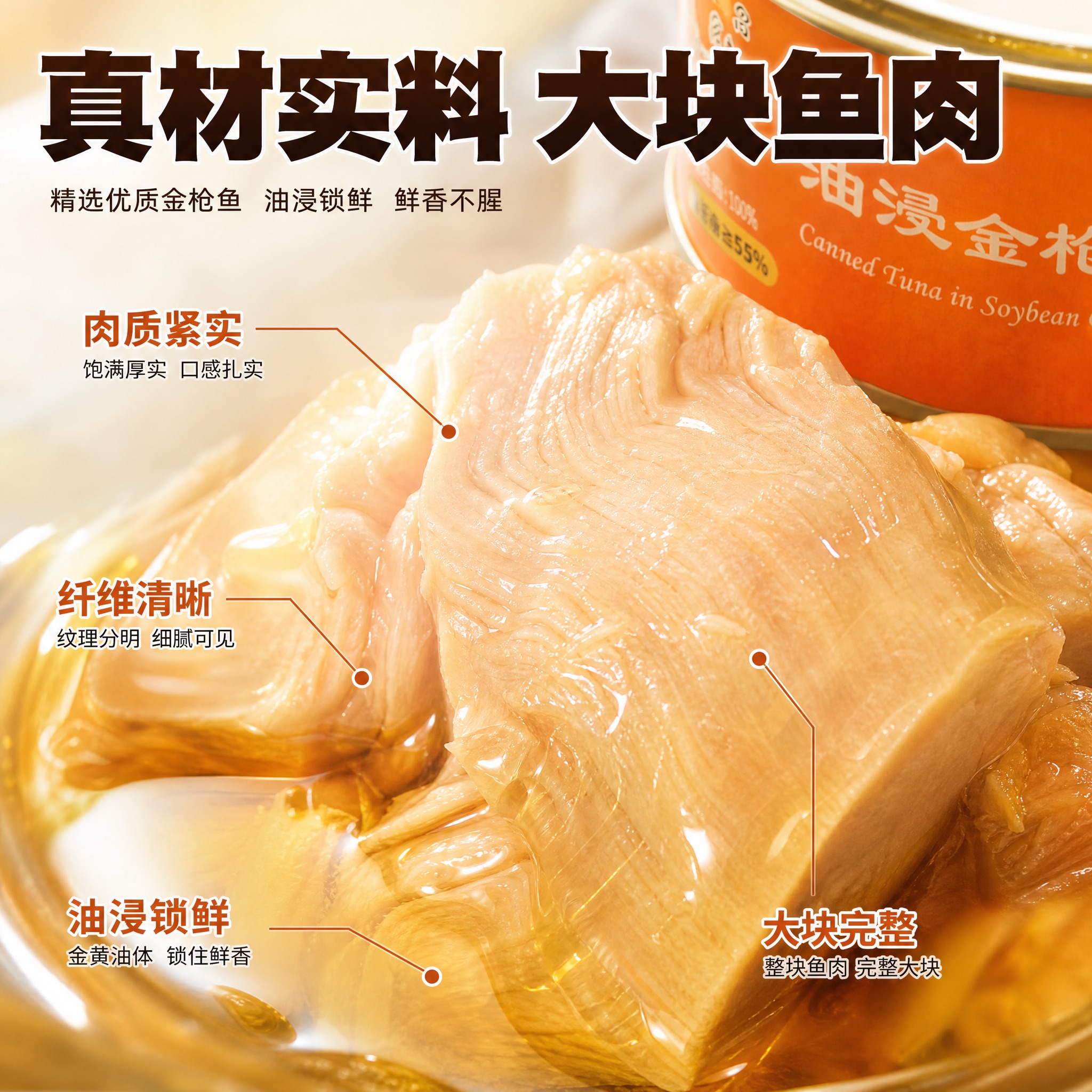 [主图-3] 金枪鱼肉微距细节 肉质纹理 成分种草 [统一基调… - 图片创意预览
