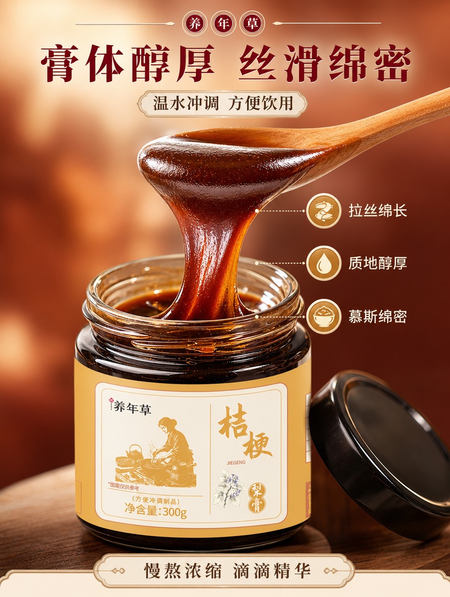 [商品] 使用【图1】养年草桔梗梨膏玻璃瓶产品，开盖状态展示；… - 图片创意预览