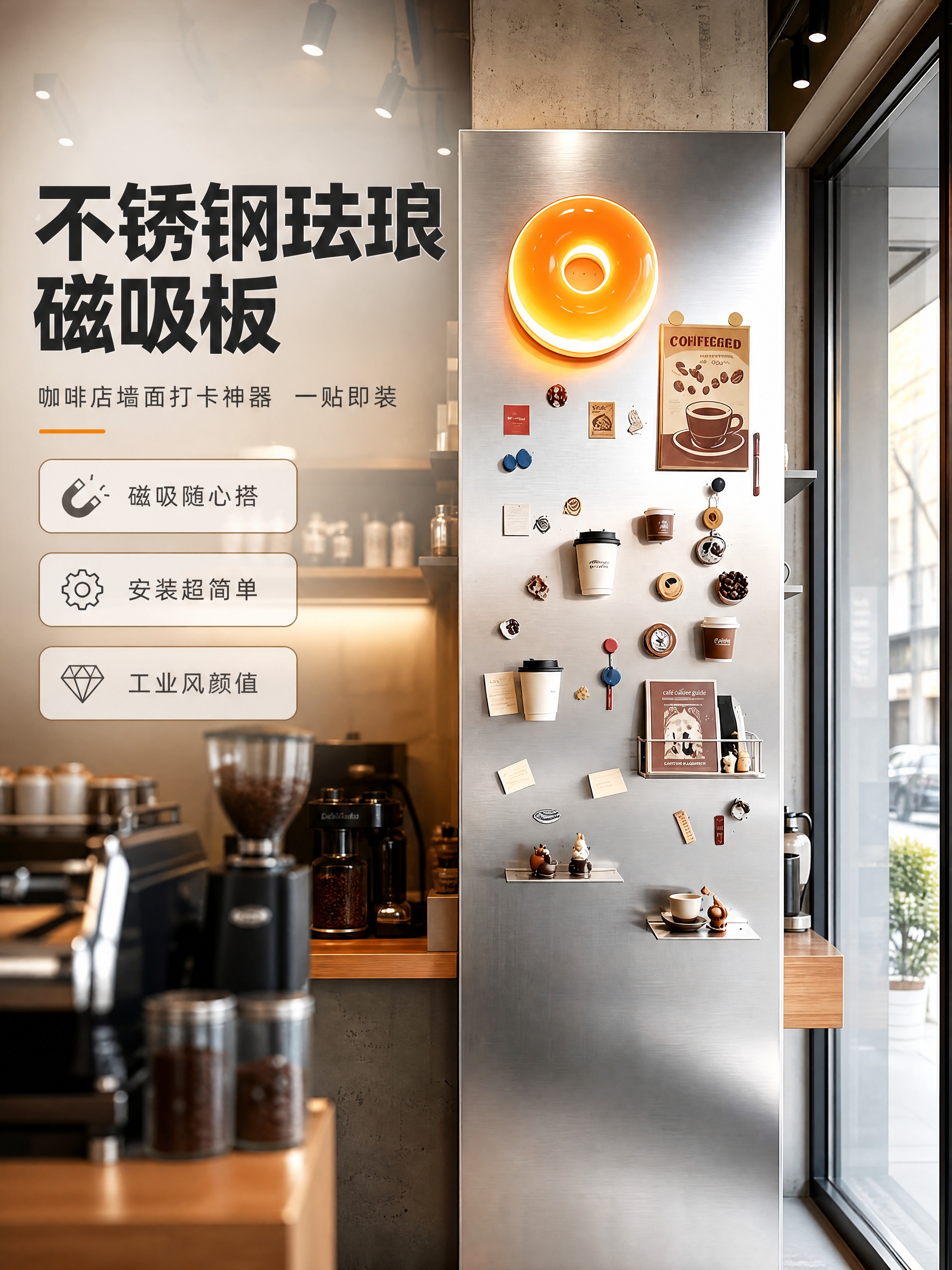 [商品] 使用【图1】不锈钢珐琅板；保留银色金属拉丝质感、长方… - 图片创意预览