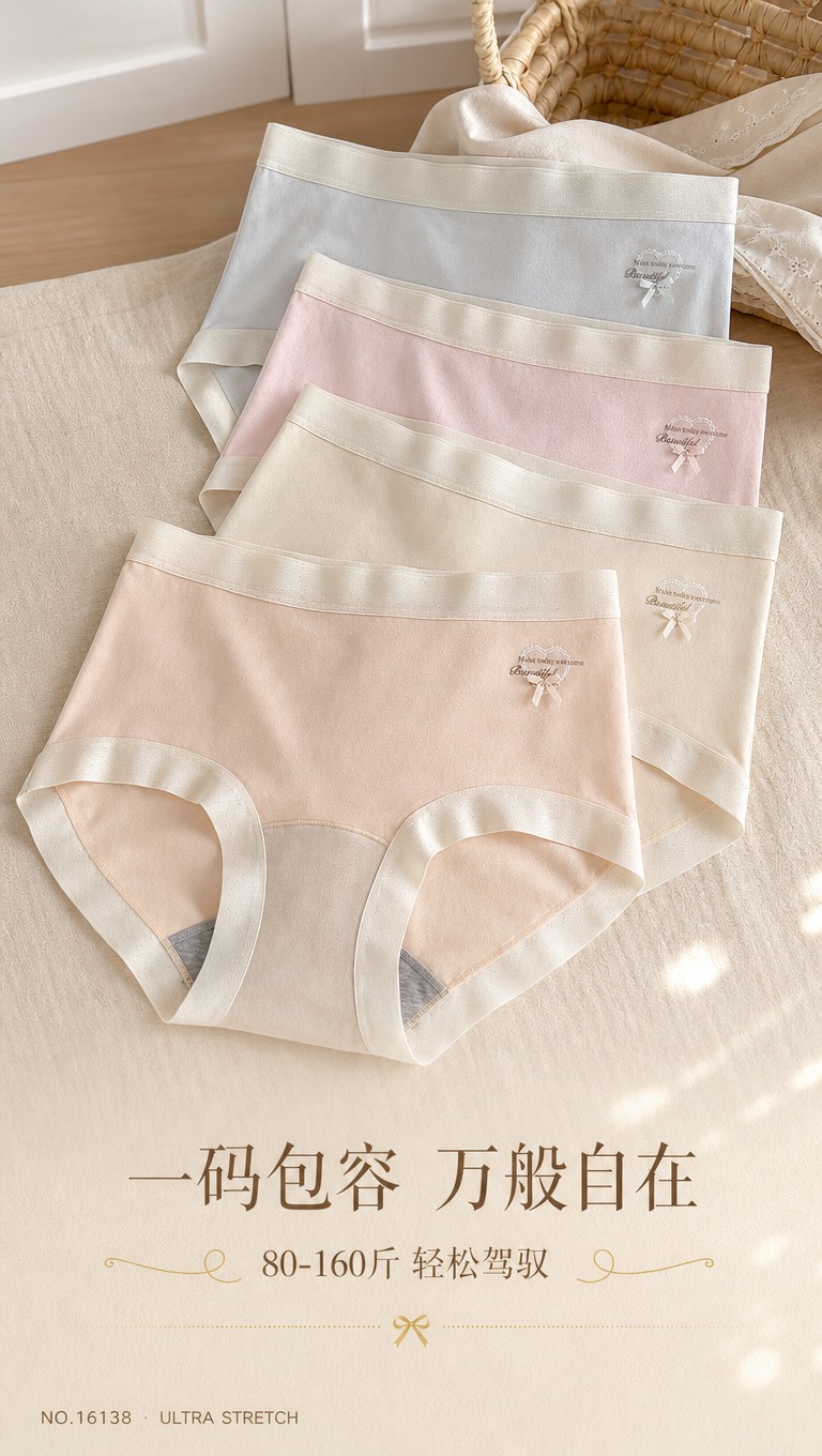 [商品] 使用【图1】【图2】多色超弹莱卡棉内裤；商品处理：保… - 图片创意预览