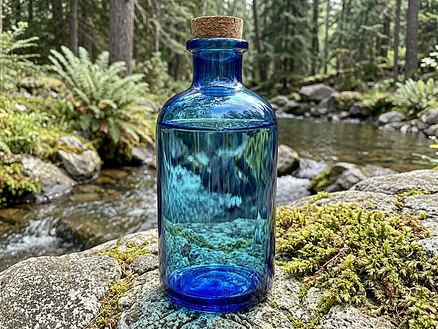 一个蓝色瓶子