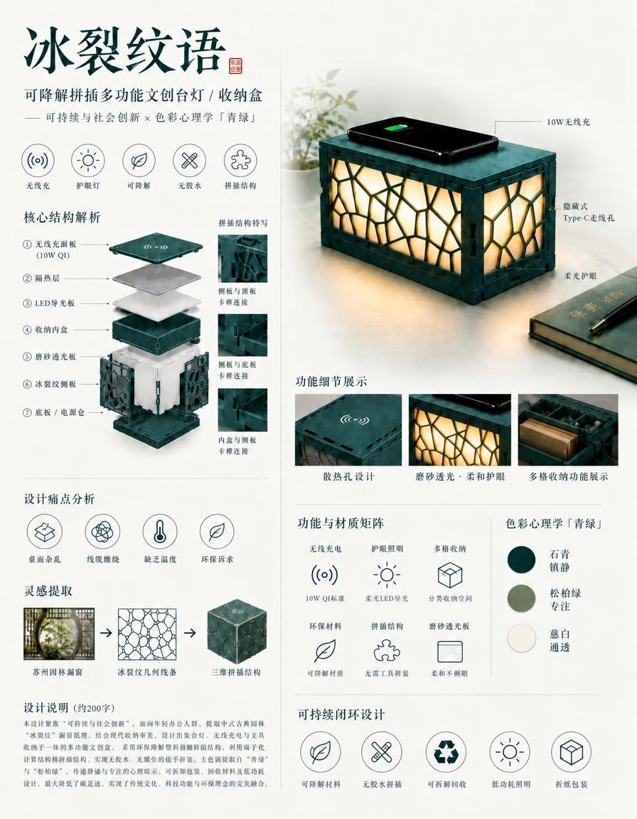 去掉功能细节展示区域中最右侧的那个多格收纳功能展示图，保留散热… - 图片创意预览