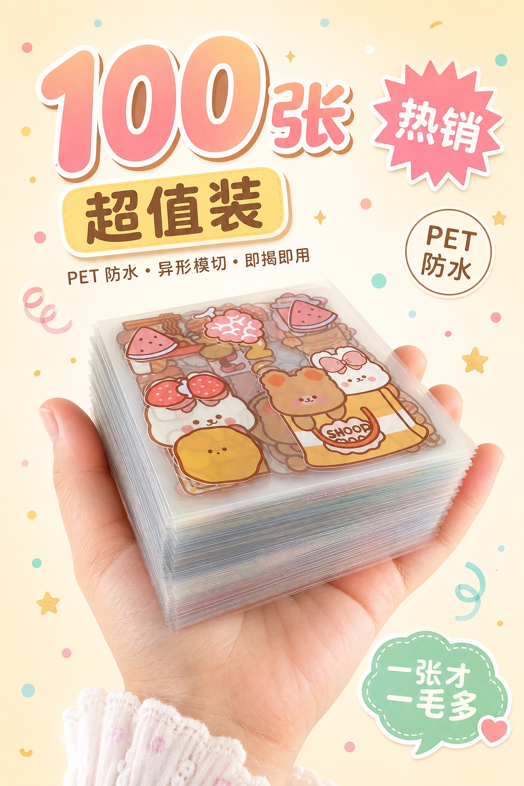 电商详情图，2:3 竖版画幅，奶油治愈风 + 卡通童趣风融合视… - 图片创意预览