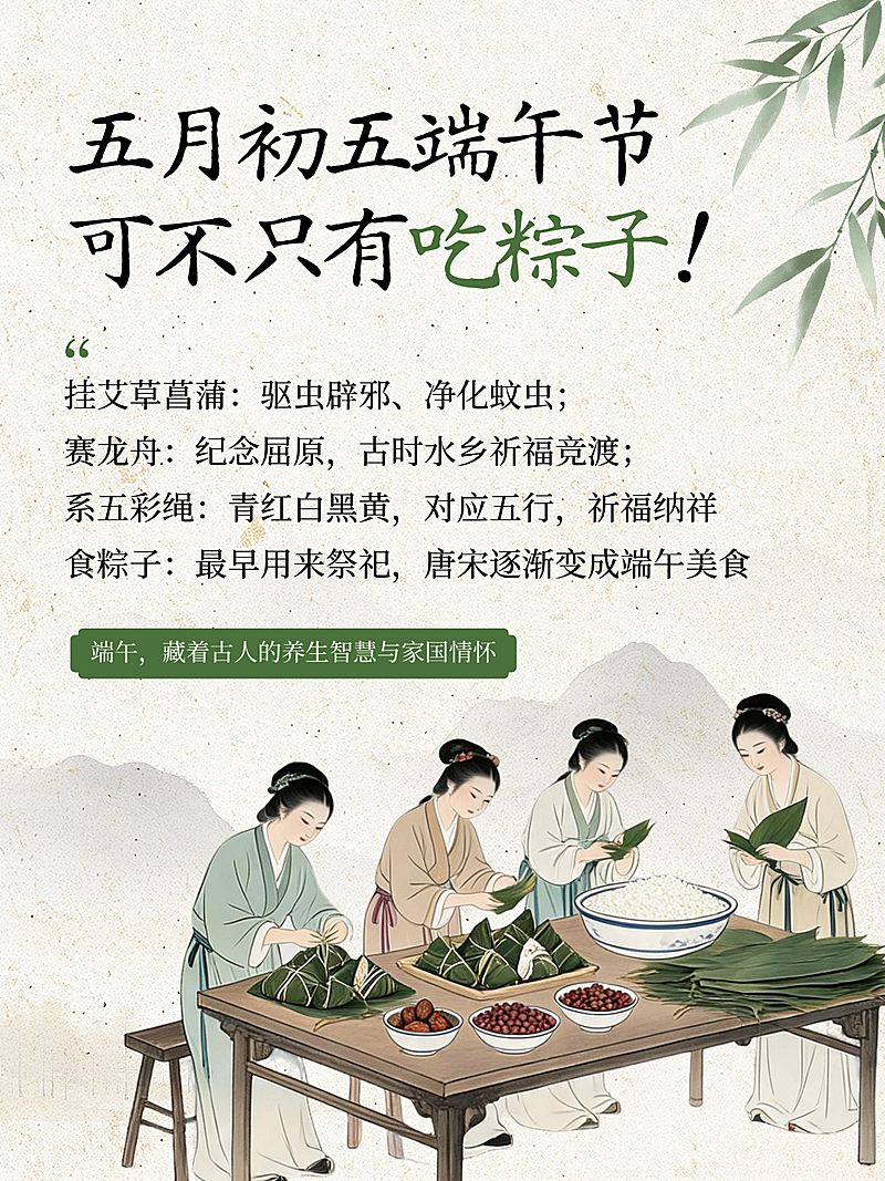 端午节日知识科普分享清新国风小红书配图