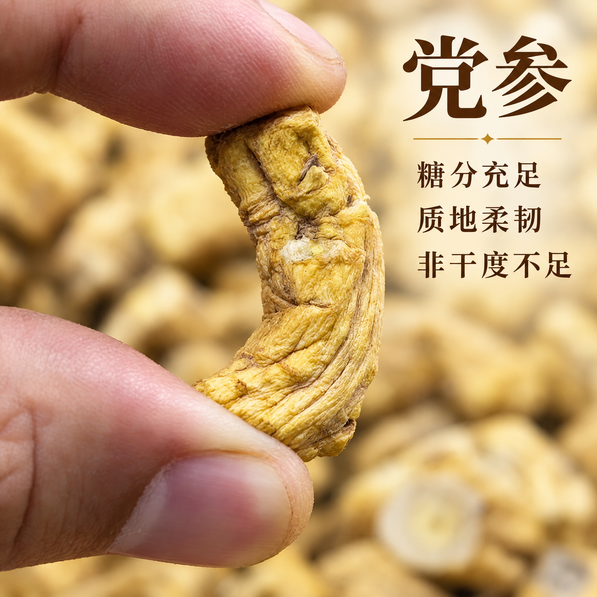基于上传的党参素材进行主图创作，严格使用上传素材，完整保留原图… - 图片创意预览