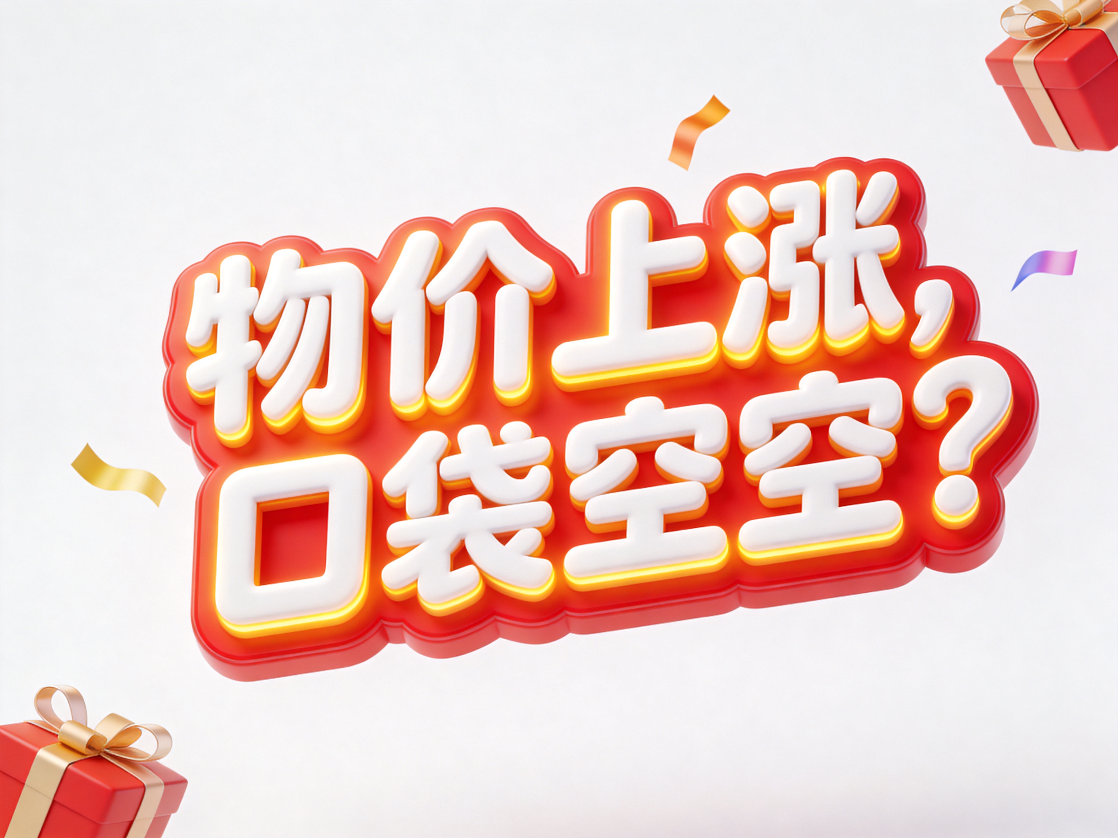 干净的纯白色背景。3D艺术字体设计，圆润卡通加粗字体，主体文字… - 图片创意预览