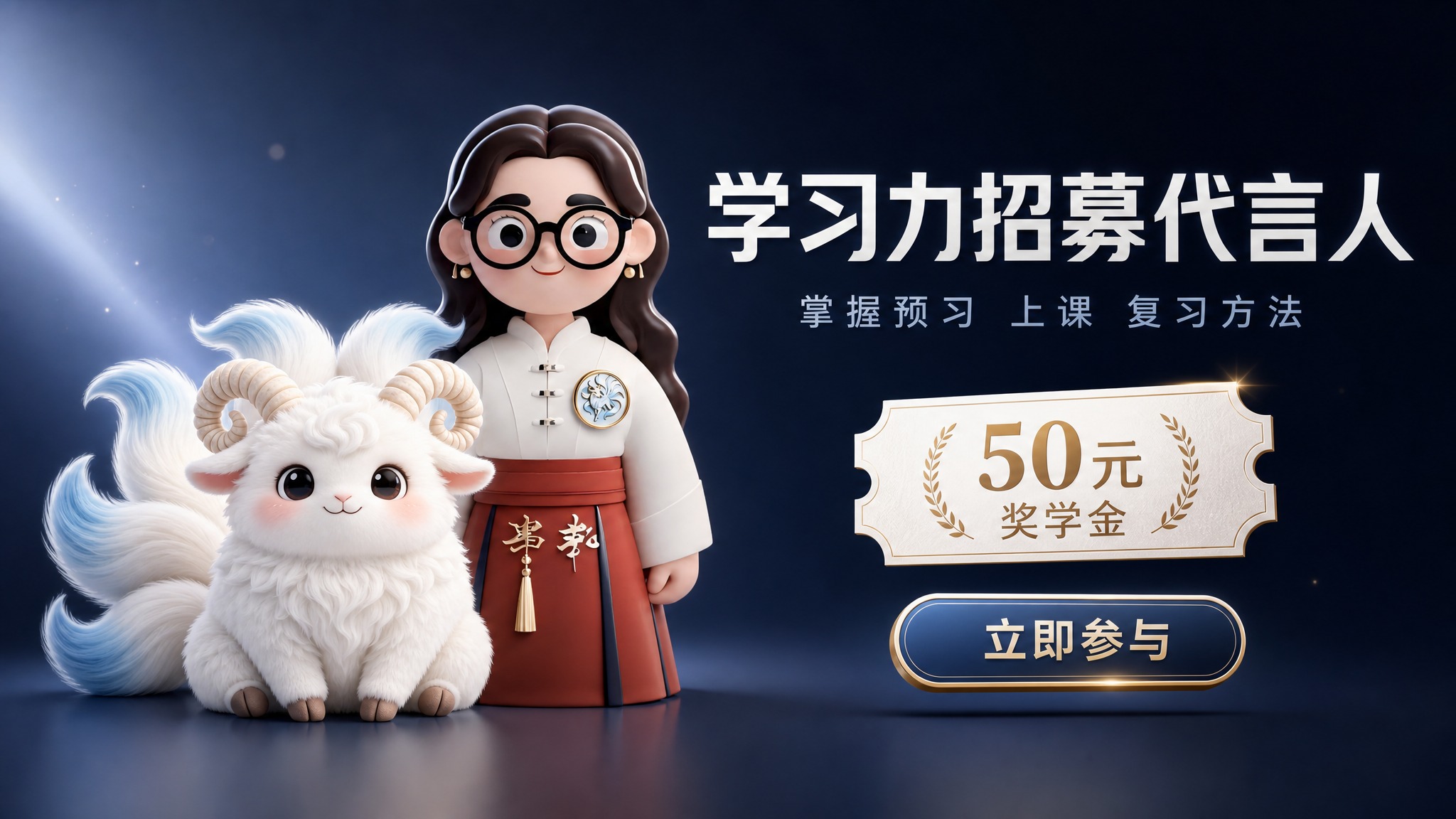 小程序轮播图，750×422px横版。高级代言人风格，藏青蓝渐… - 图片创意预览