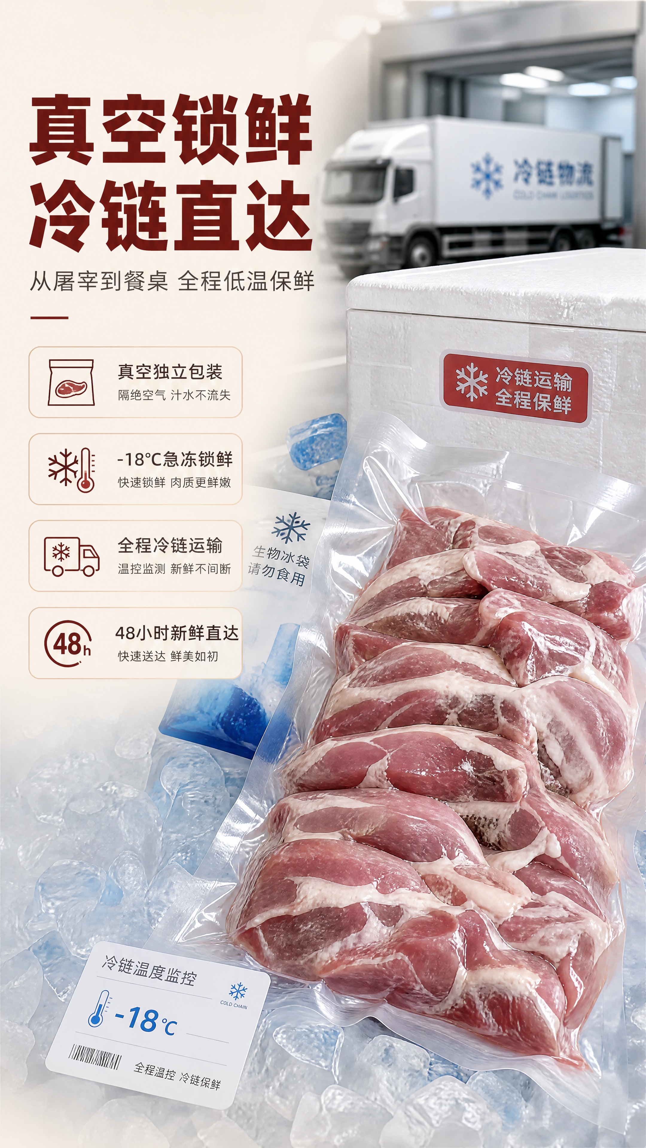 [商品] 使用【图1】生鲜猪肉，保留肉的颜色与纹理；画面中展示… - 图片创意预览