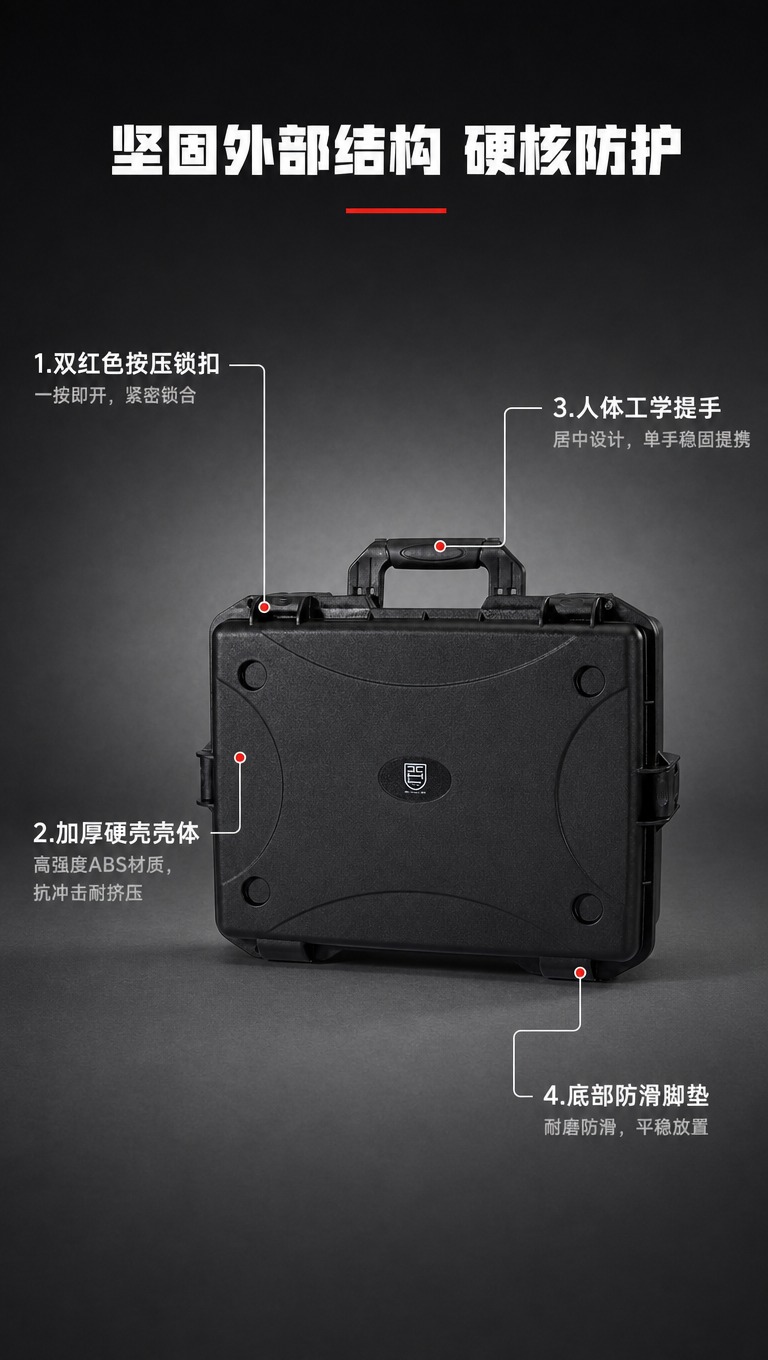 [商品] 使用【图3】黑色手提防护箱正面图；严格保留黑色硬壳箱… - 图片创意预览