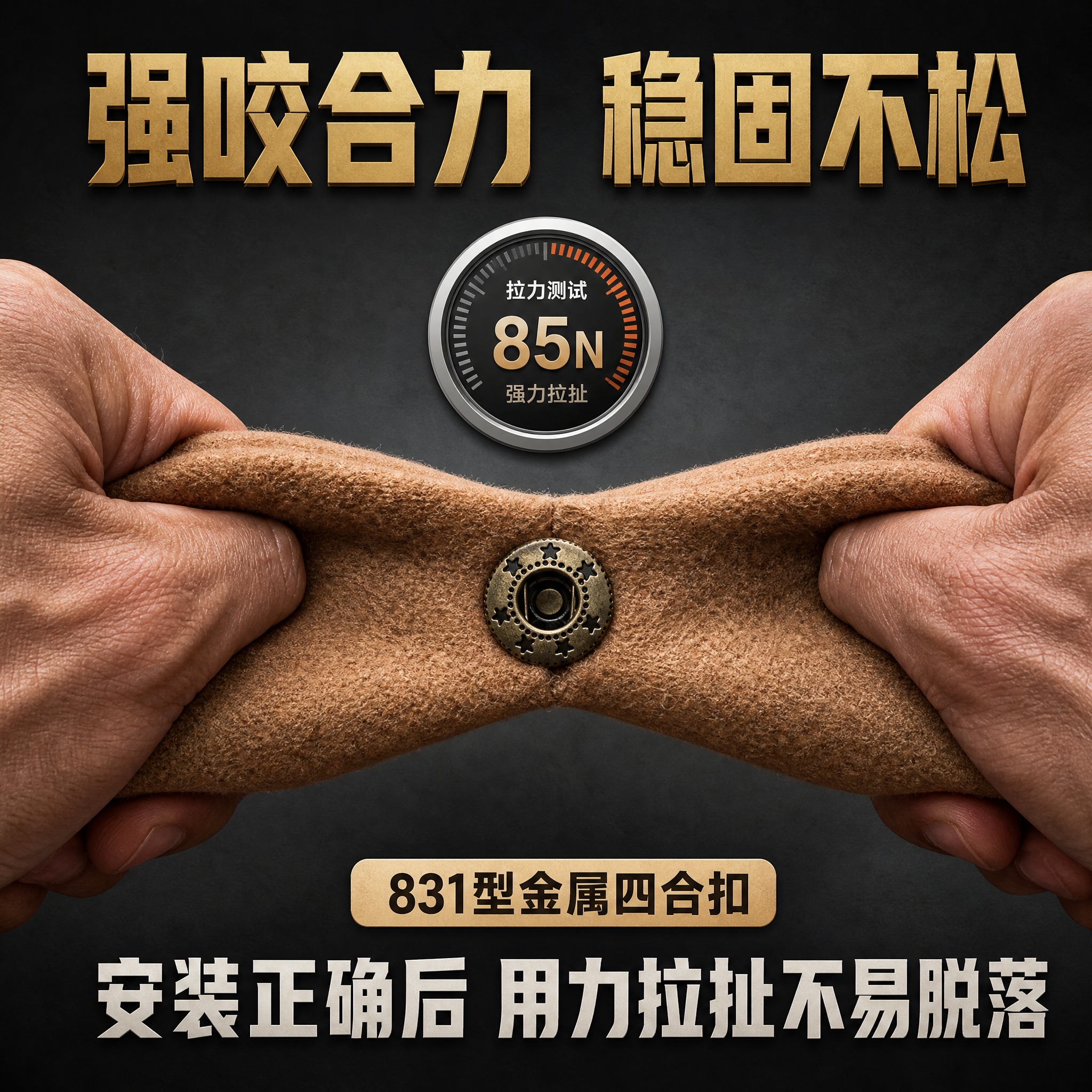 [主图-23] 831型金属四合扣 咬合力度展示图。 [统一基… - 图片创意预览