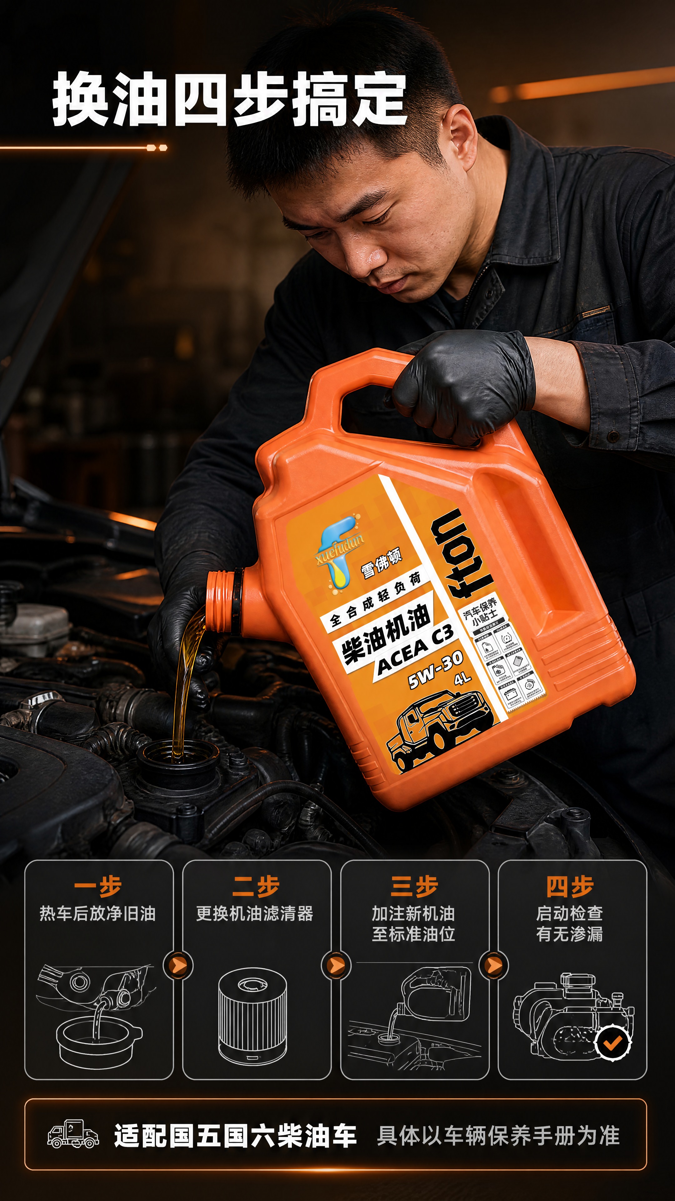 [商品] 使用【图1】雪弗顿 Xuelidun 全合成重负荷柴… - 图片创意预览