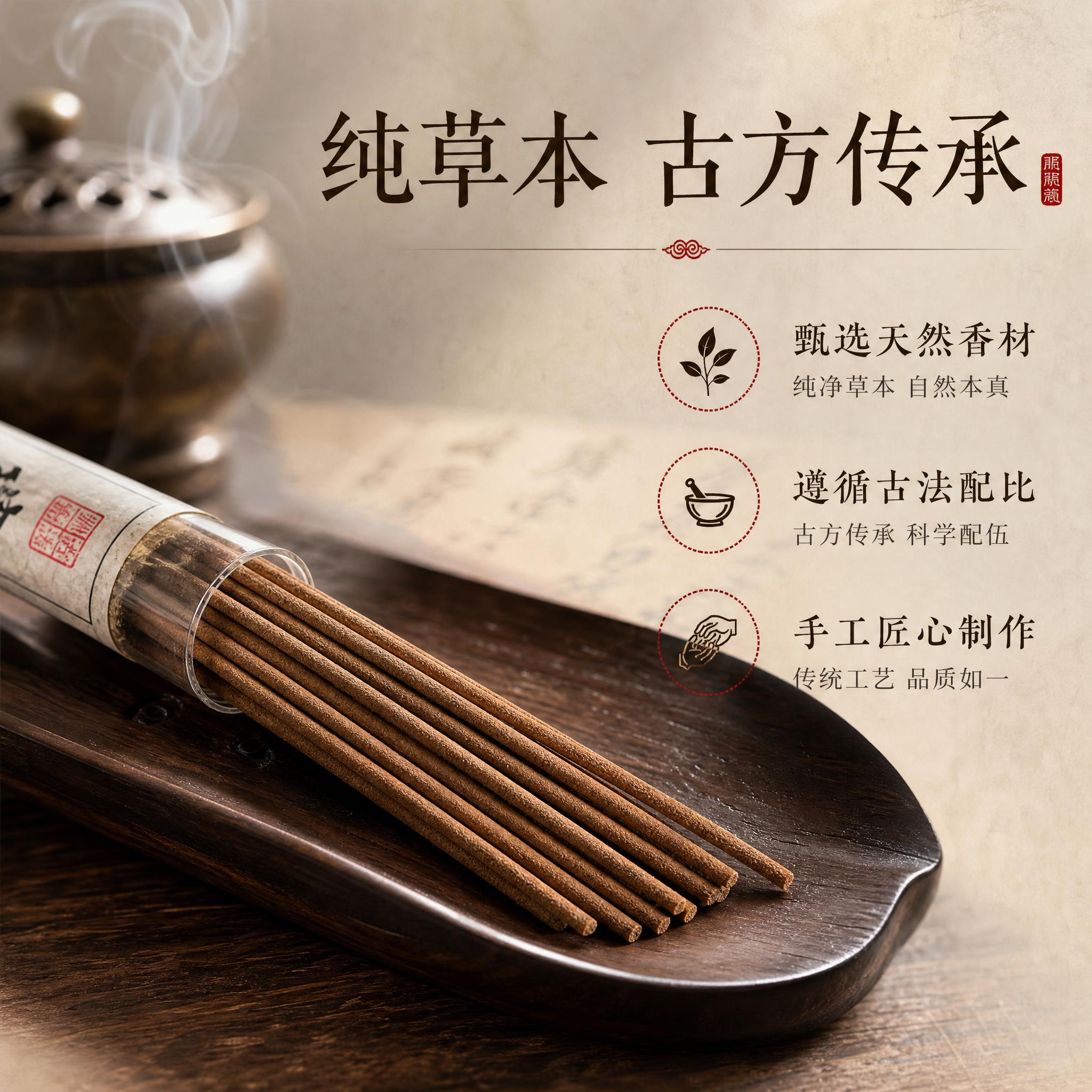 [主图-2] 雪中春信古方线香 材质细节与香韵卖点图。 [统一… - 图片创意预览