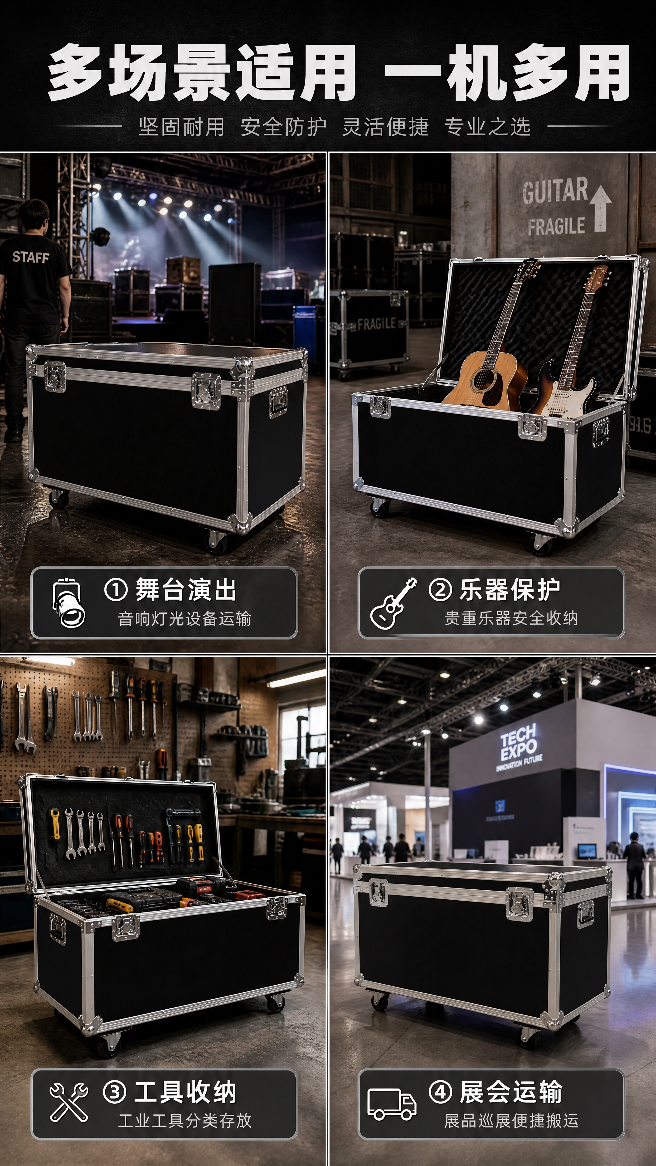 [商品] 使用【图1】黑色铝合金航空箱；保留整体结构和外观特征… - 图片创意预览