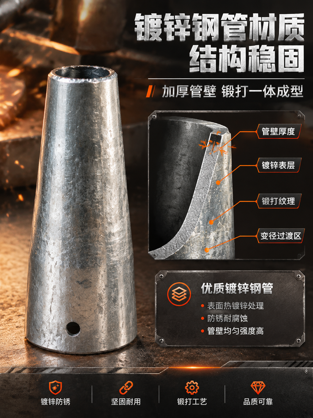 [商品] 使用【图1】中的镀锌钢管锥形变径接头；保留锥形结构、… - 图片创意预览