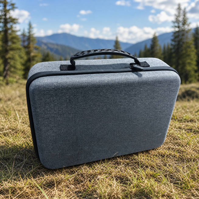 [主图2] Outdoor camping scenario display of solar panel storage case. Keep the product appearance, col预览效果